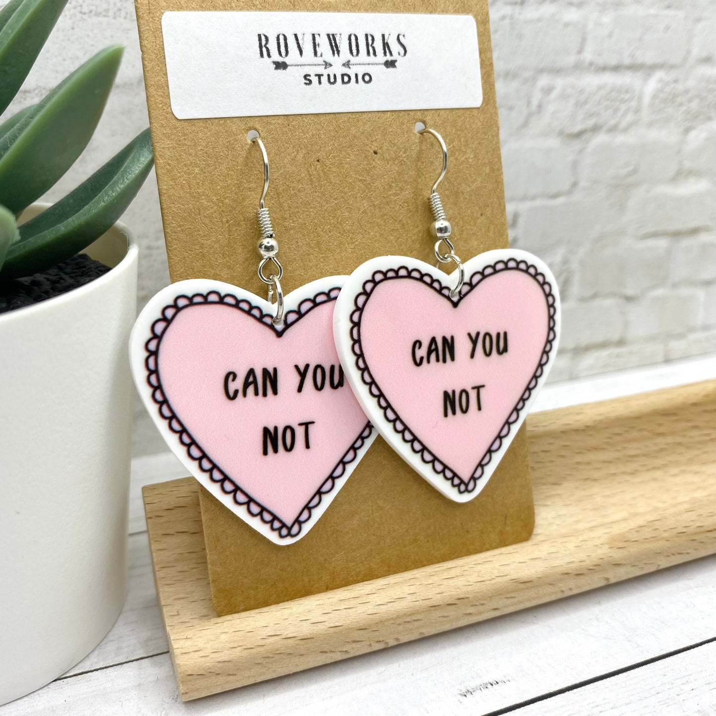 CAN YOU NOT Heart Earrings