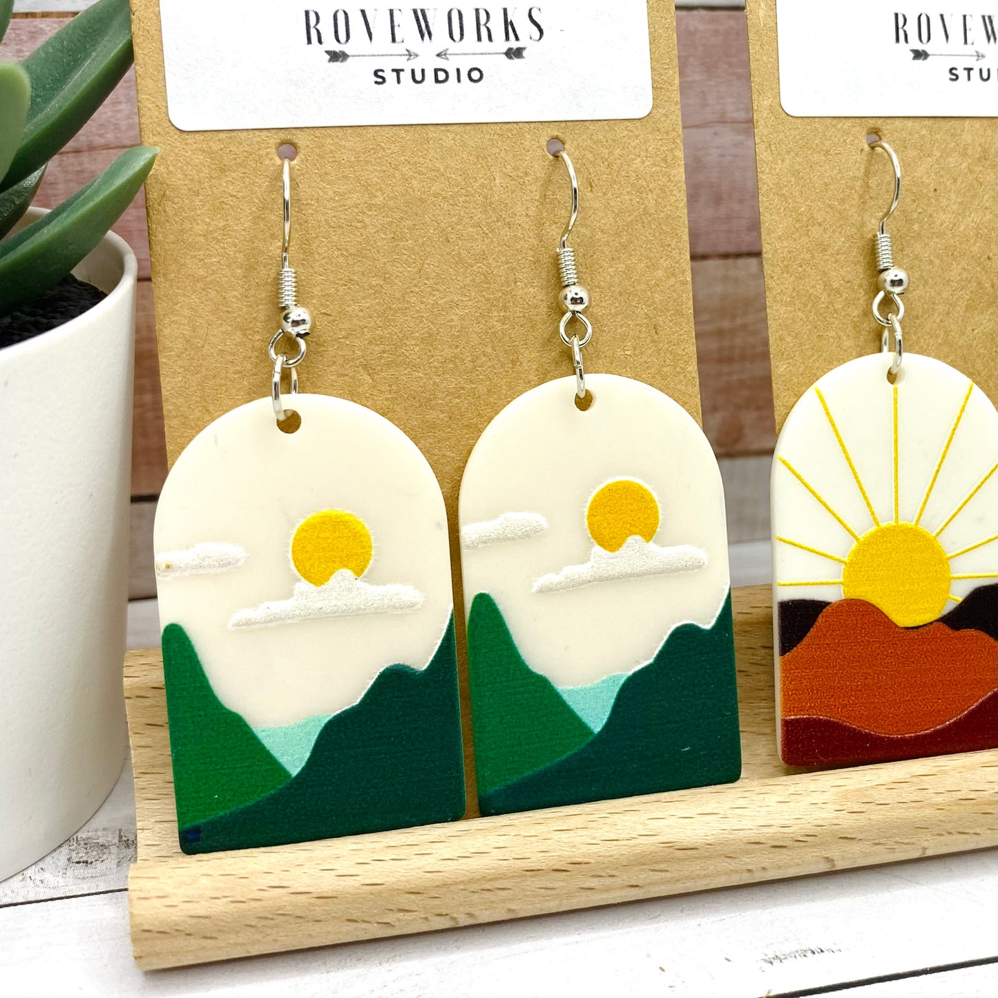 MOUNTAIN SCENE Sunrise Sunset Earrings