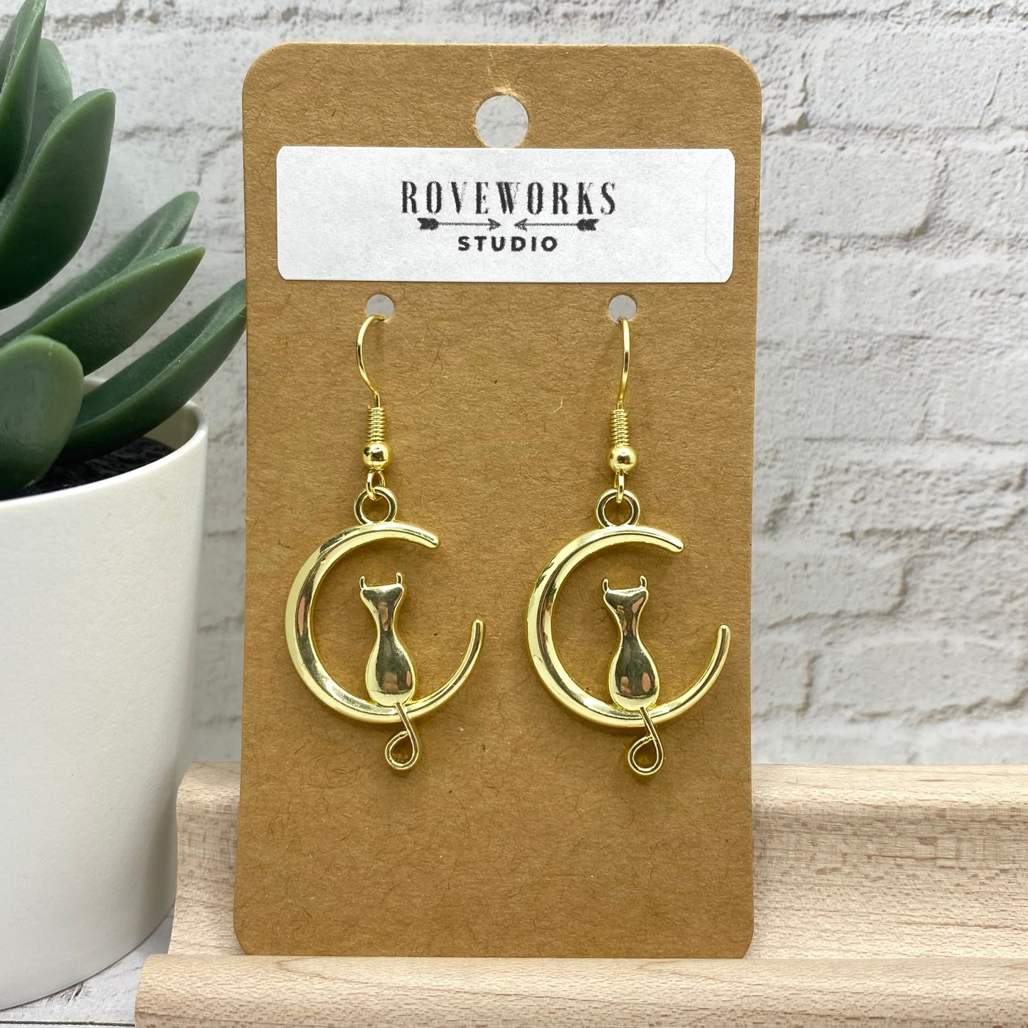 CRESCENT MOON CAT Earrings