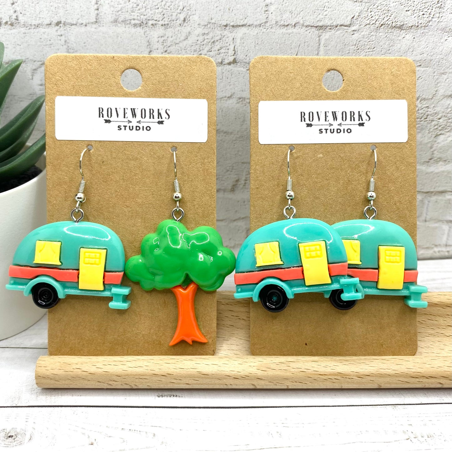 Mismatched CAMPER Trailer Earrings