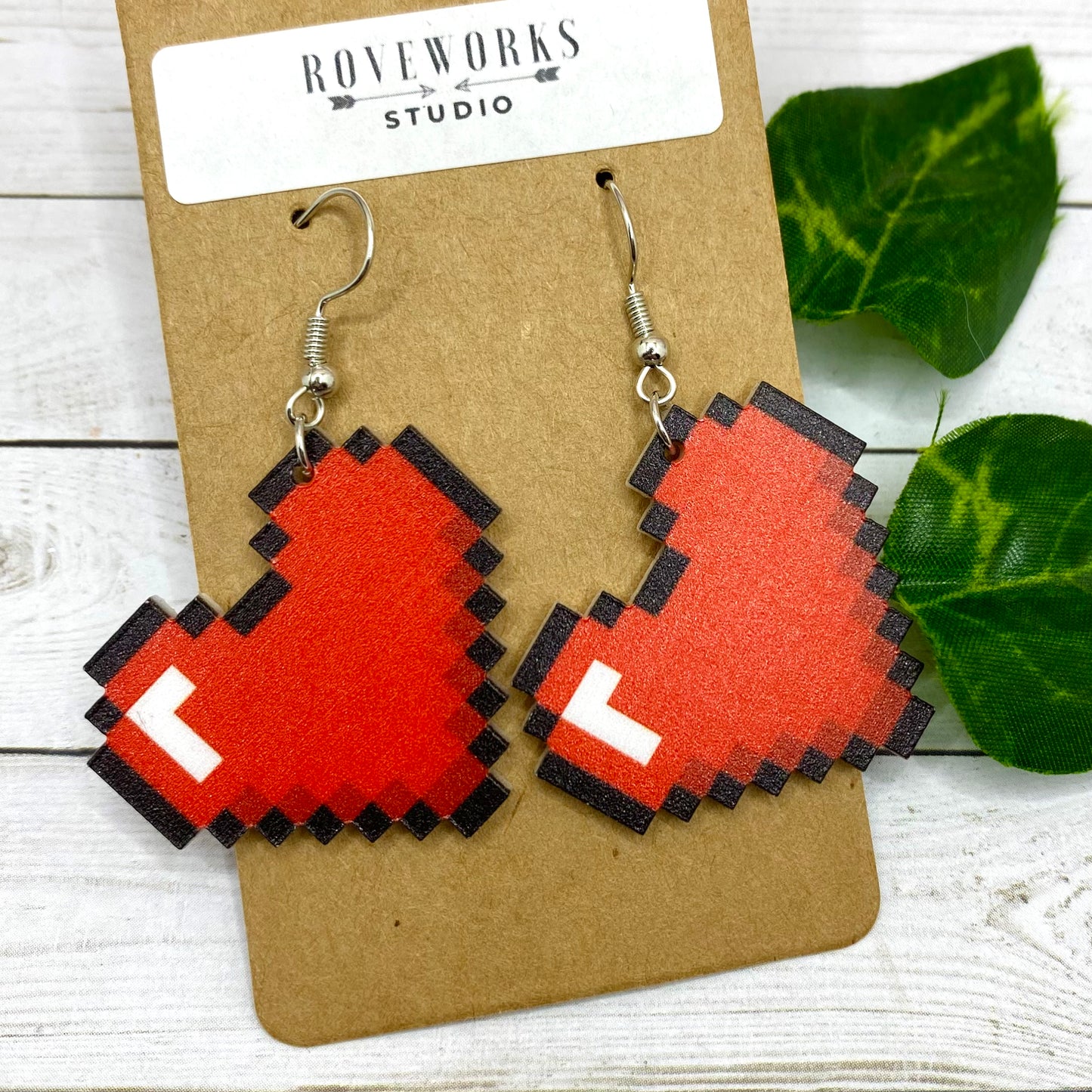 Big 8-Bit PIXEL HEART Earrings