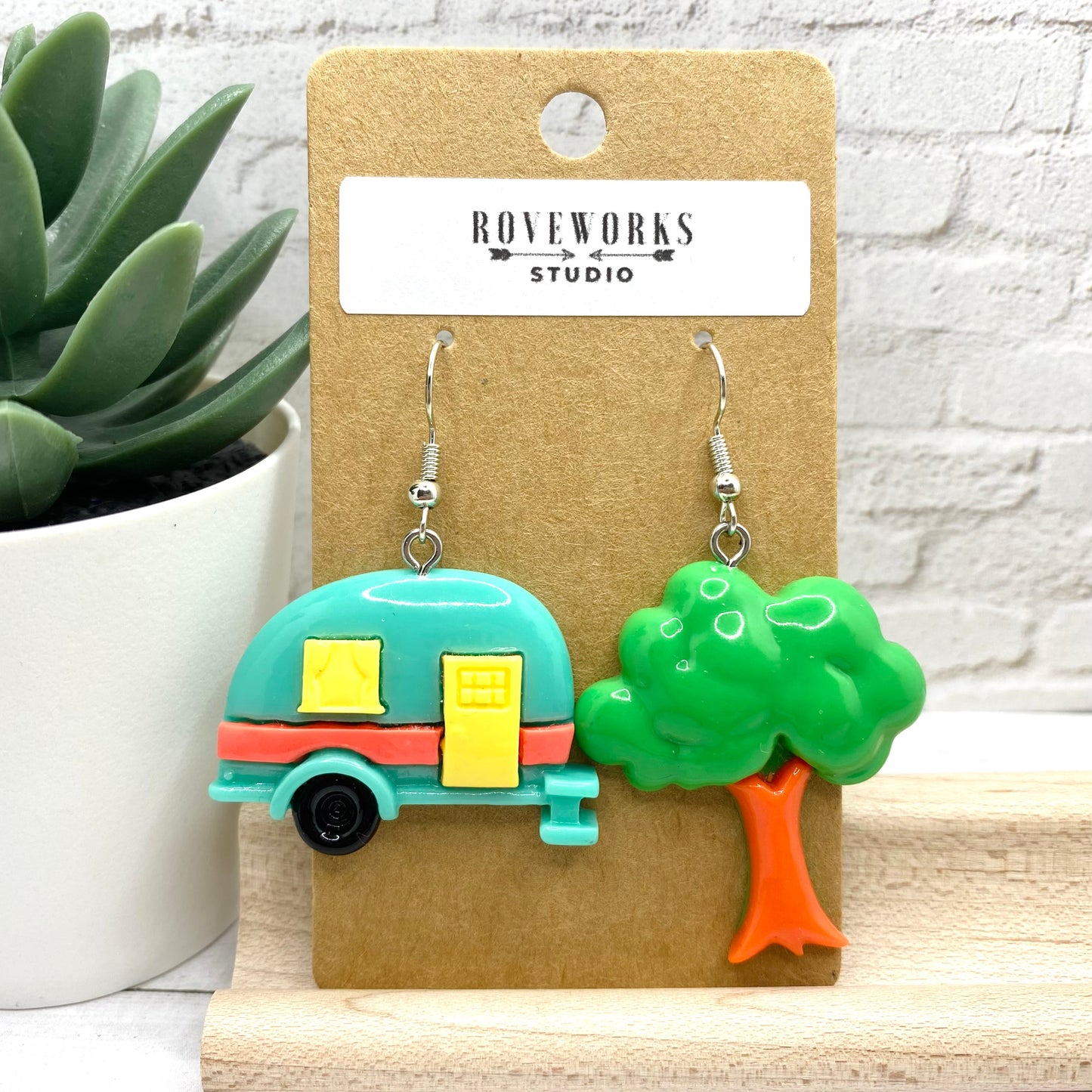 Mismatched CAMPER Trailer Earrings