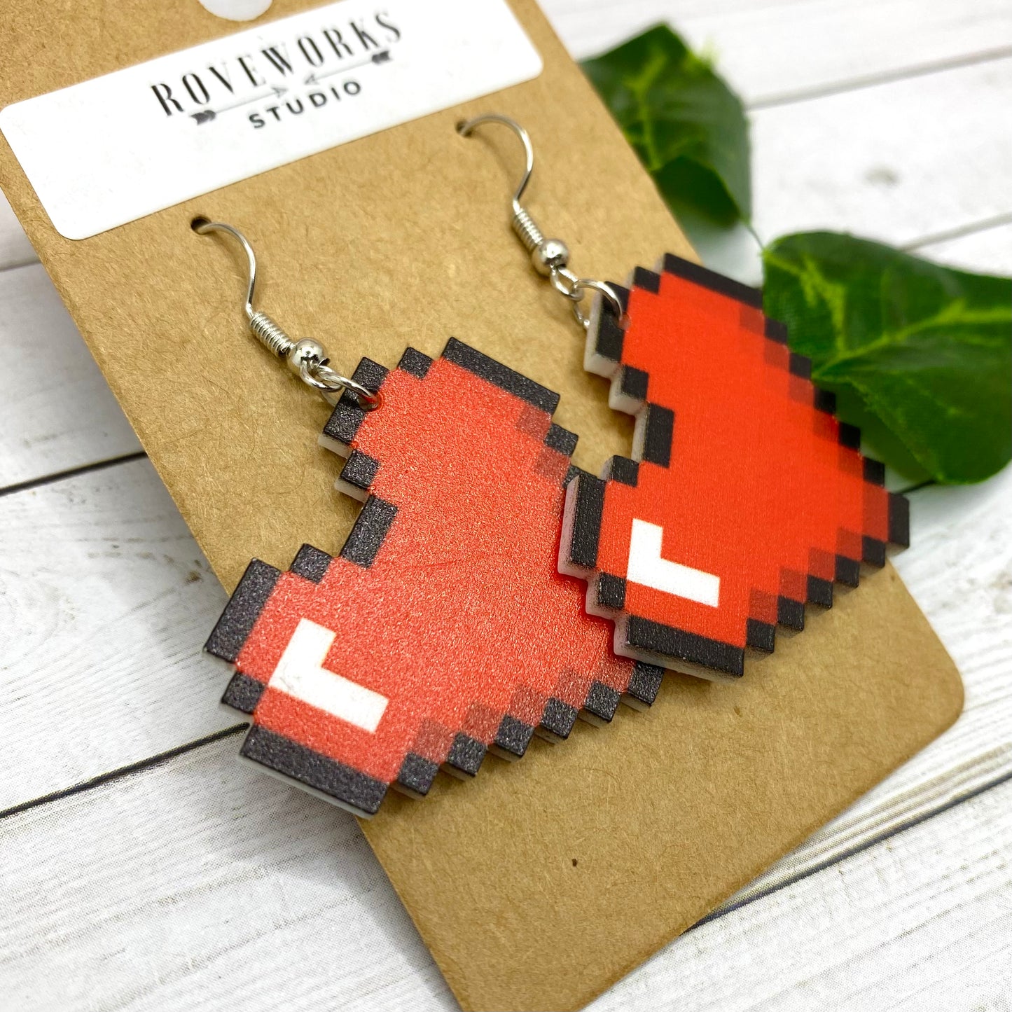 Big 8-Bit PIXEL HEART Earrings