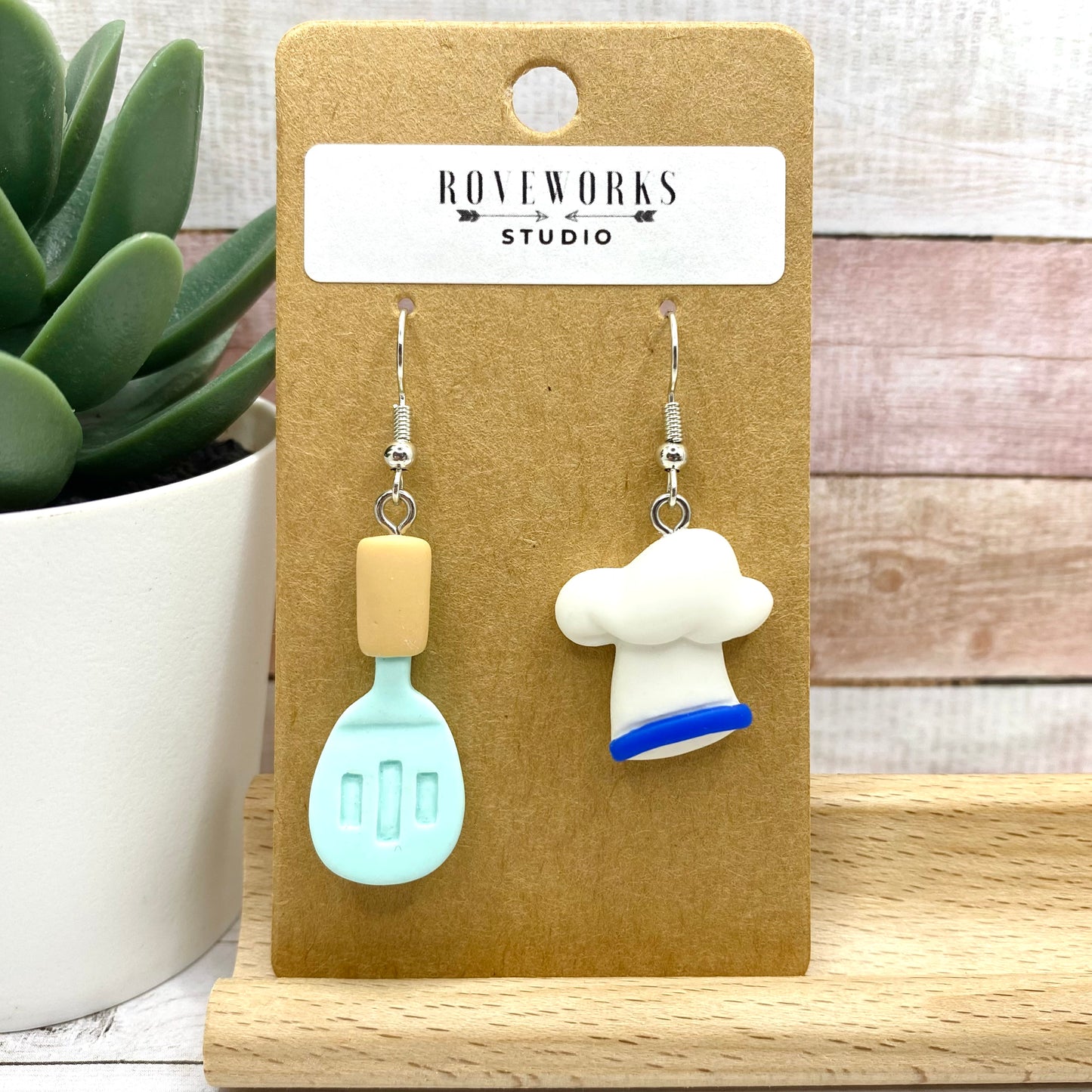 Mismatched CHEF Earrings - Spatula & Chef’s Hat