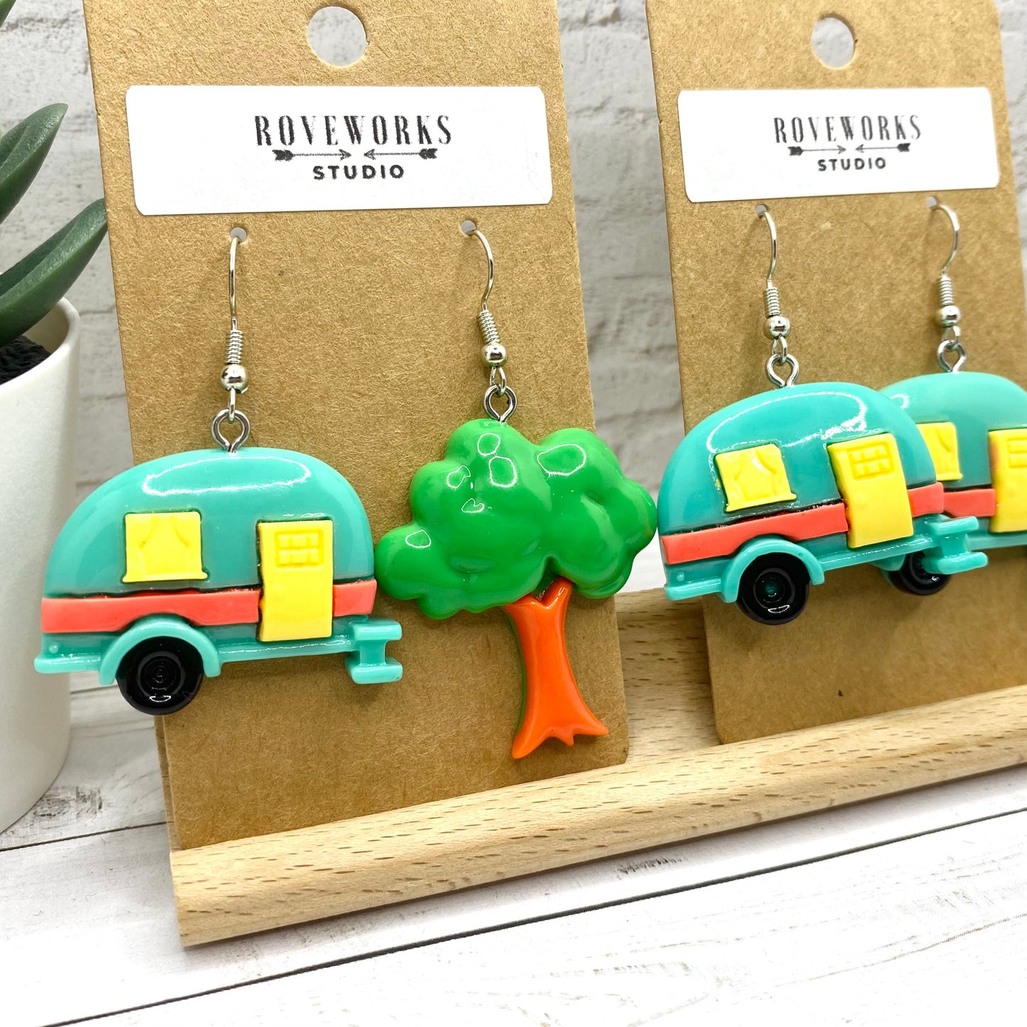 Mismatched CAMPER Trailer Earrings