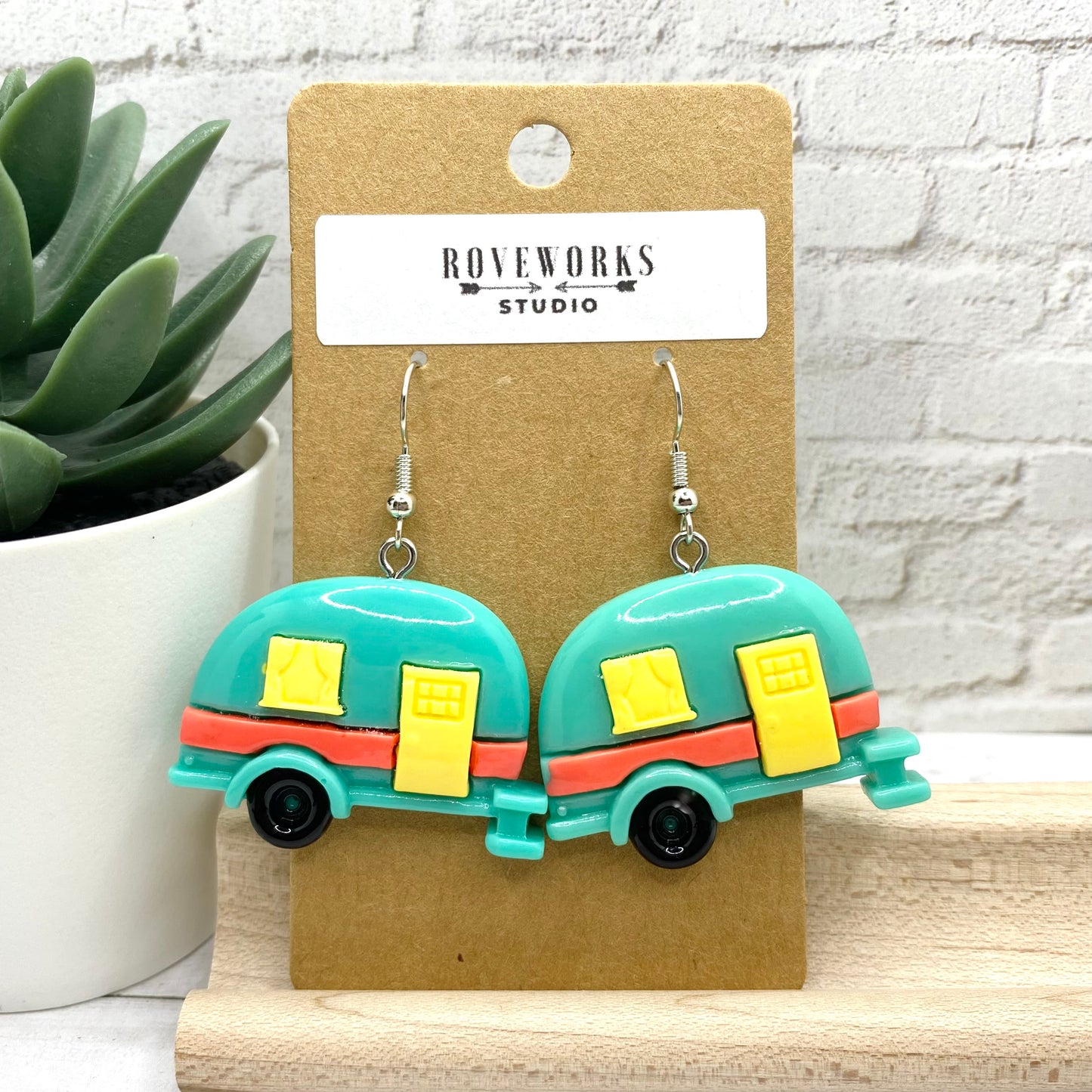 Mismatched CAMPER Trailer Earrings