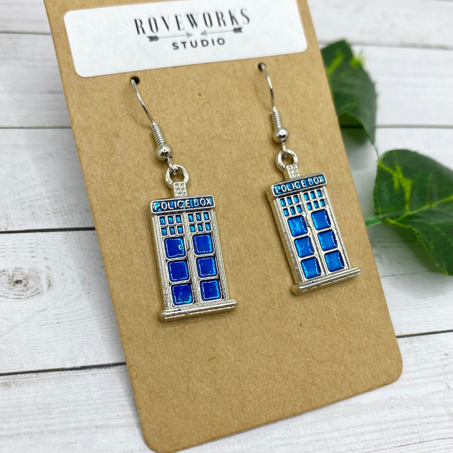 POLICE BOX Tardis Earrings
