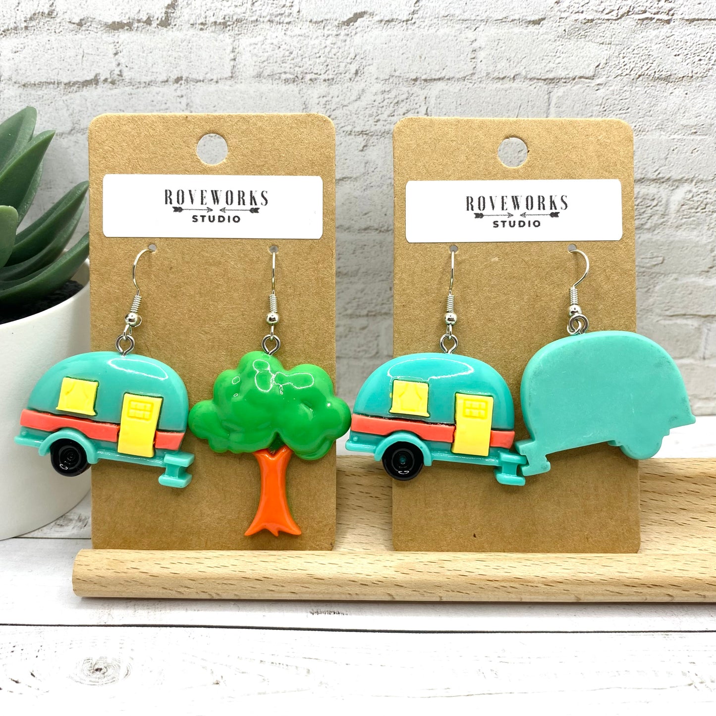 Mismatched CAMPER Trailer Earrings