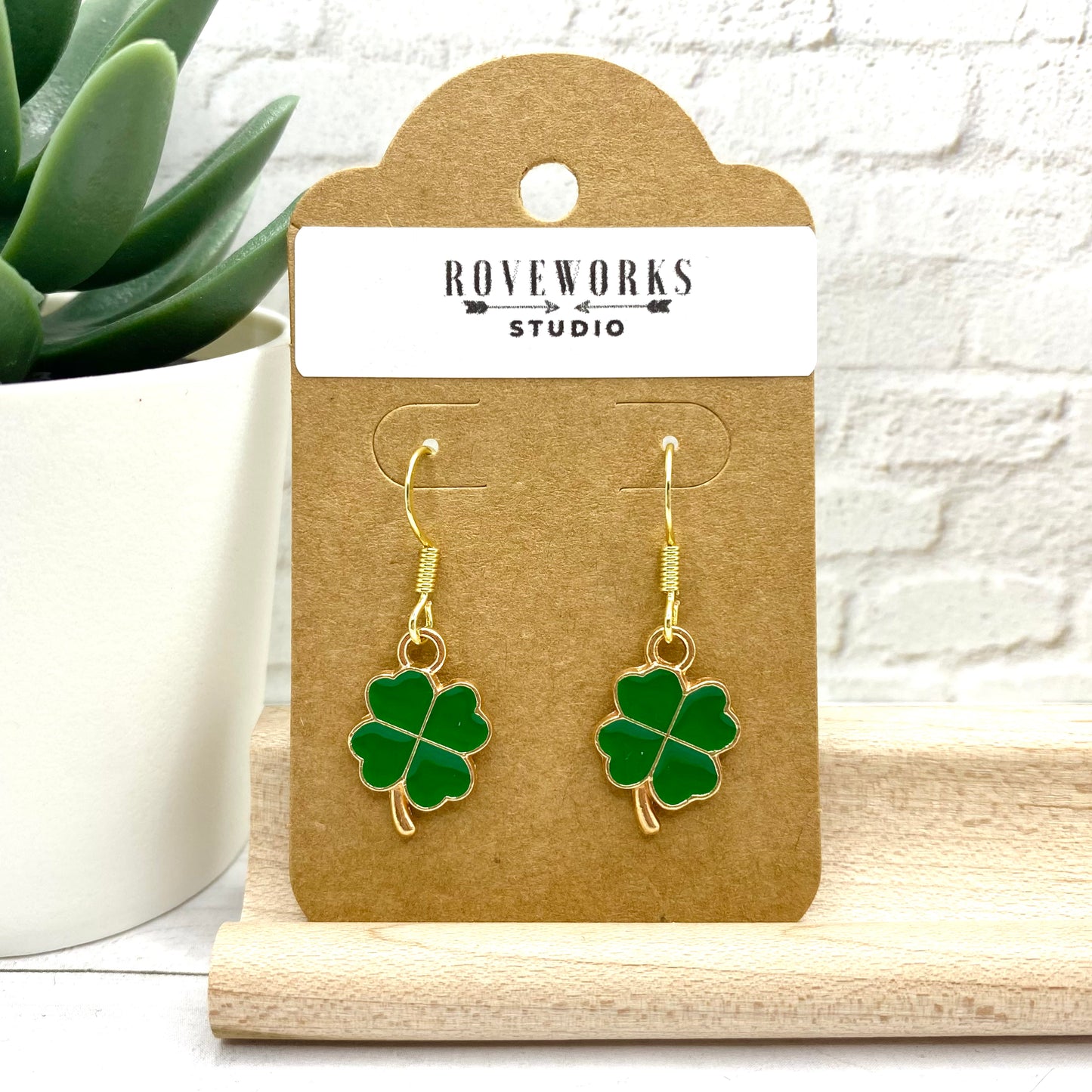 Green 4 LEAF CLOVER Earrings