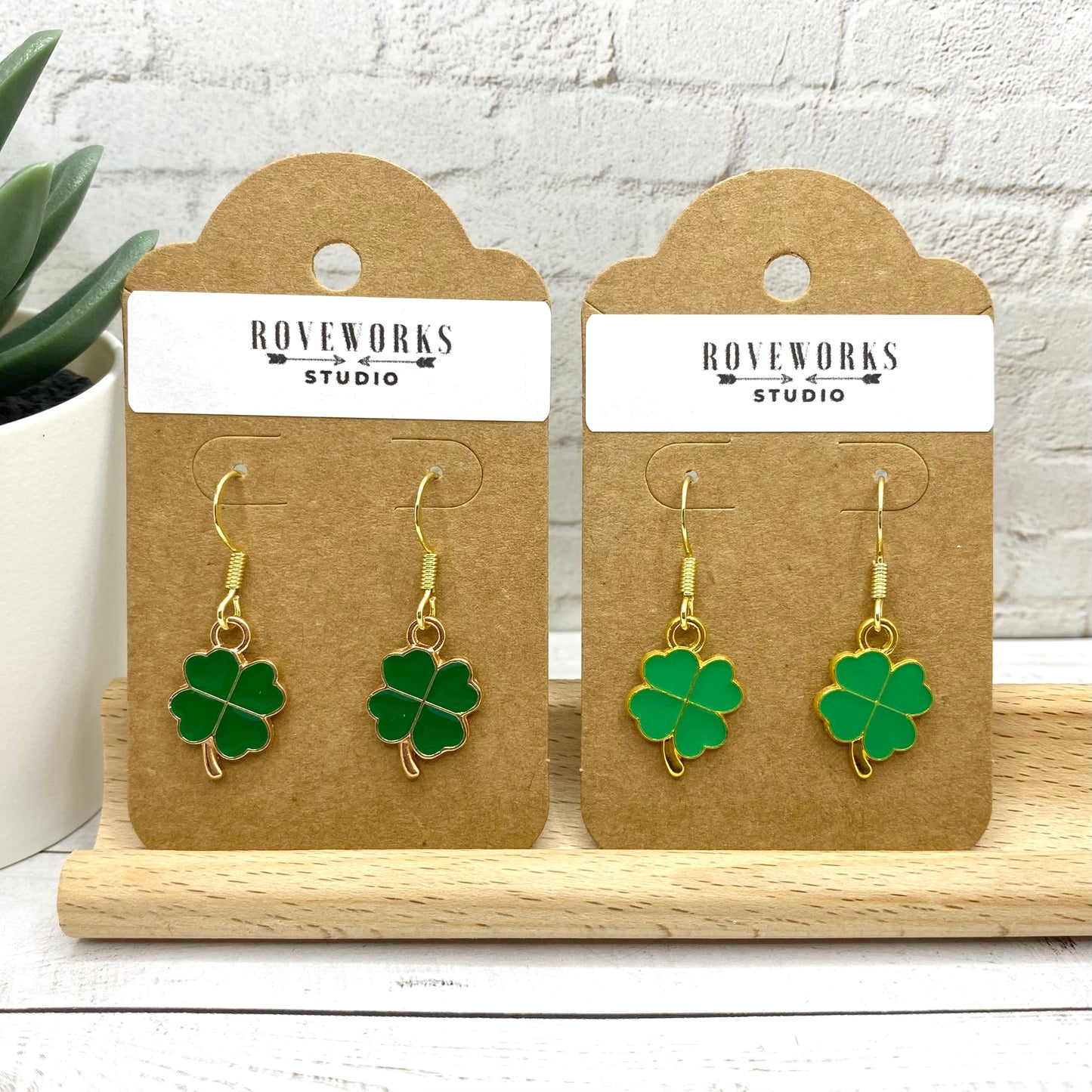 Green 4 LEAF CLOVER Earrings