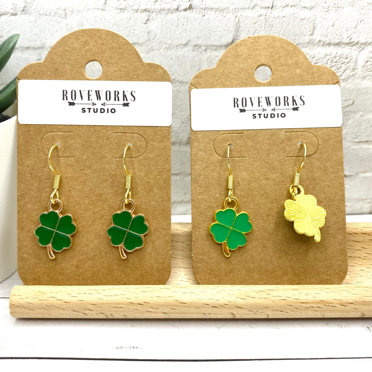 Green 4 LEAF CLOVER Earrings
