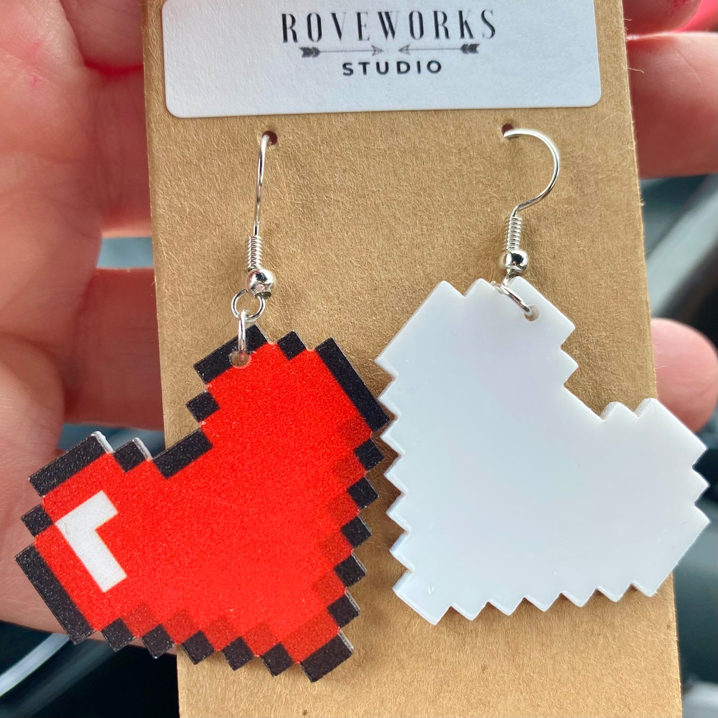 Big 8-Bit PIXEL HEART Earrings