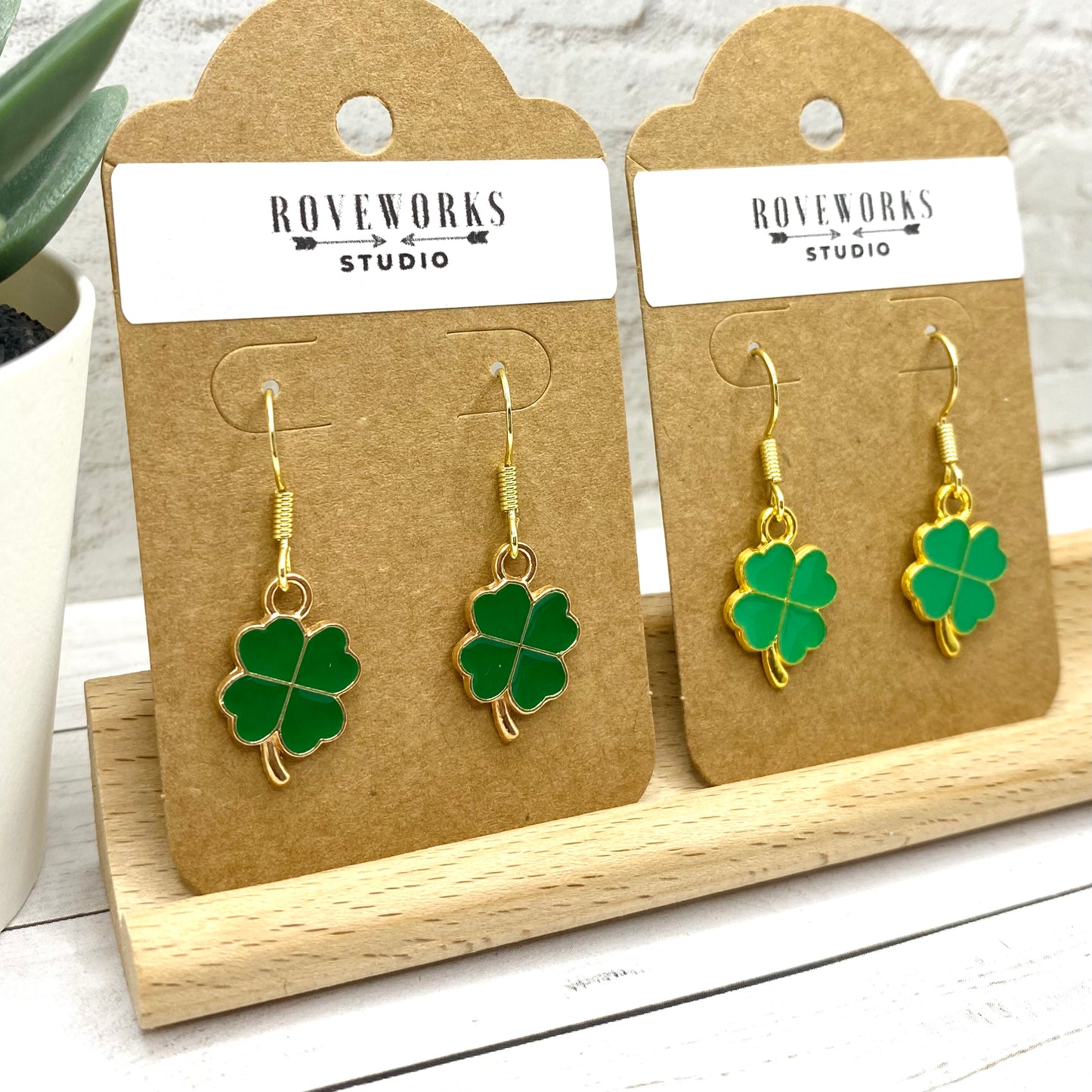 Green 4 LEAF CLOVER Earrings