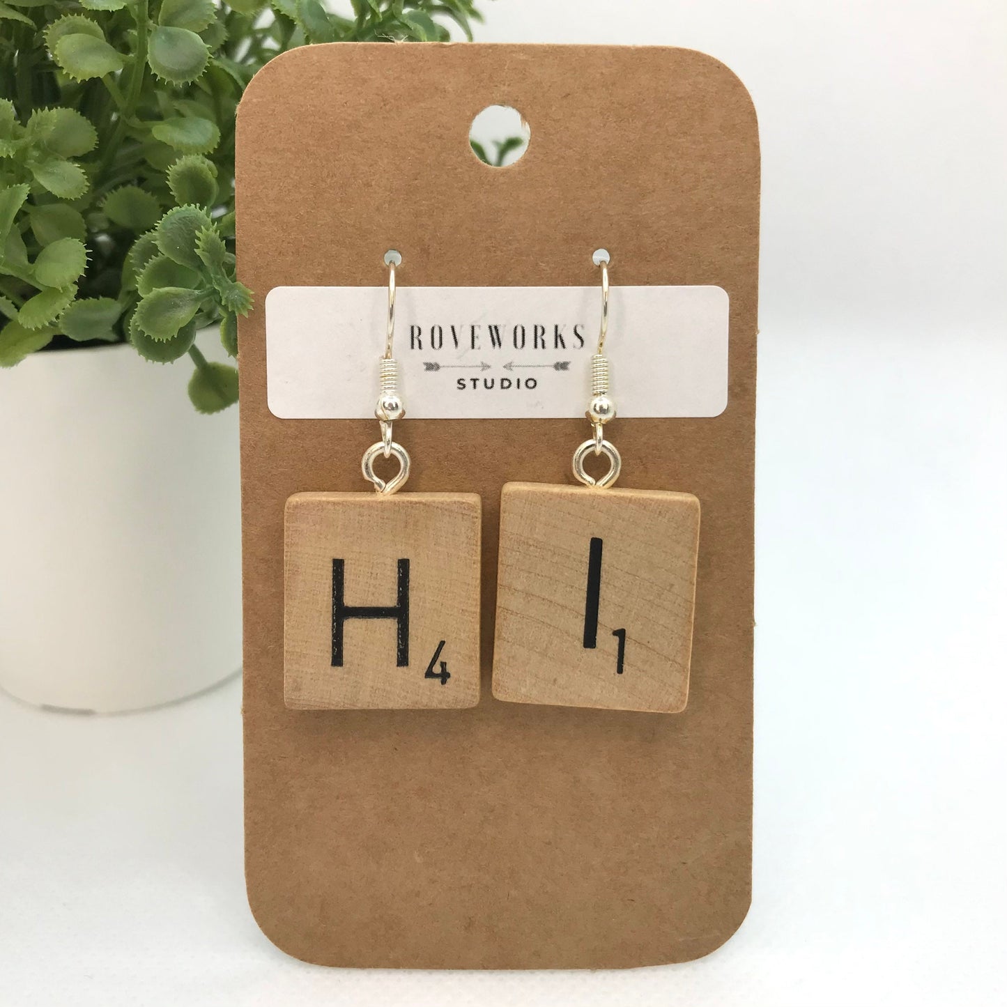 SCRABBLE TILE Word Earrings