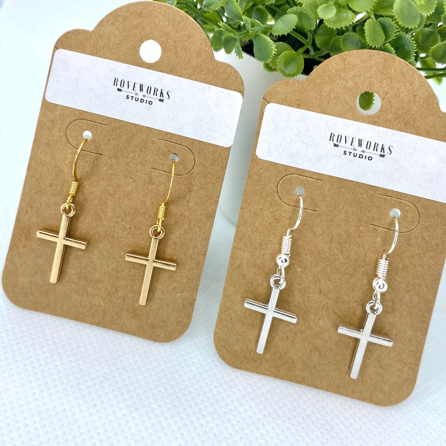 Small METAL CROSS EARRINGS
