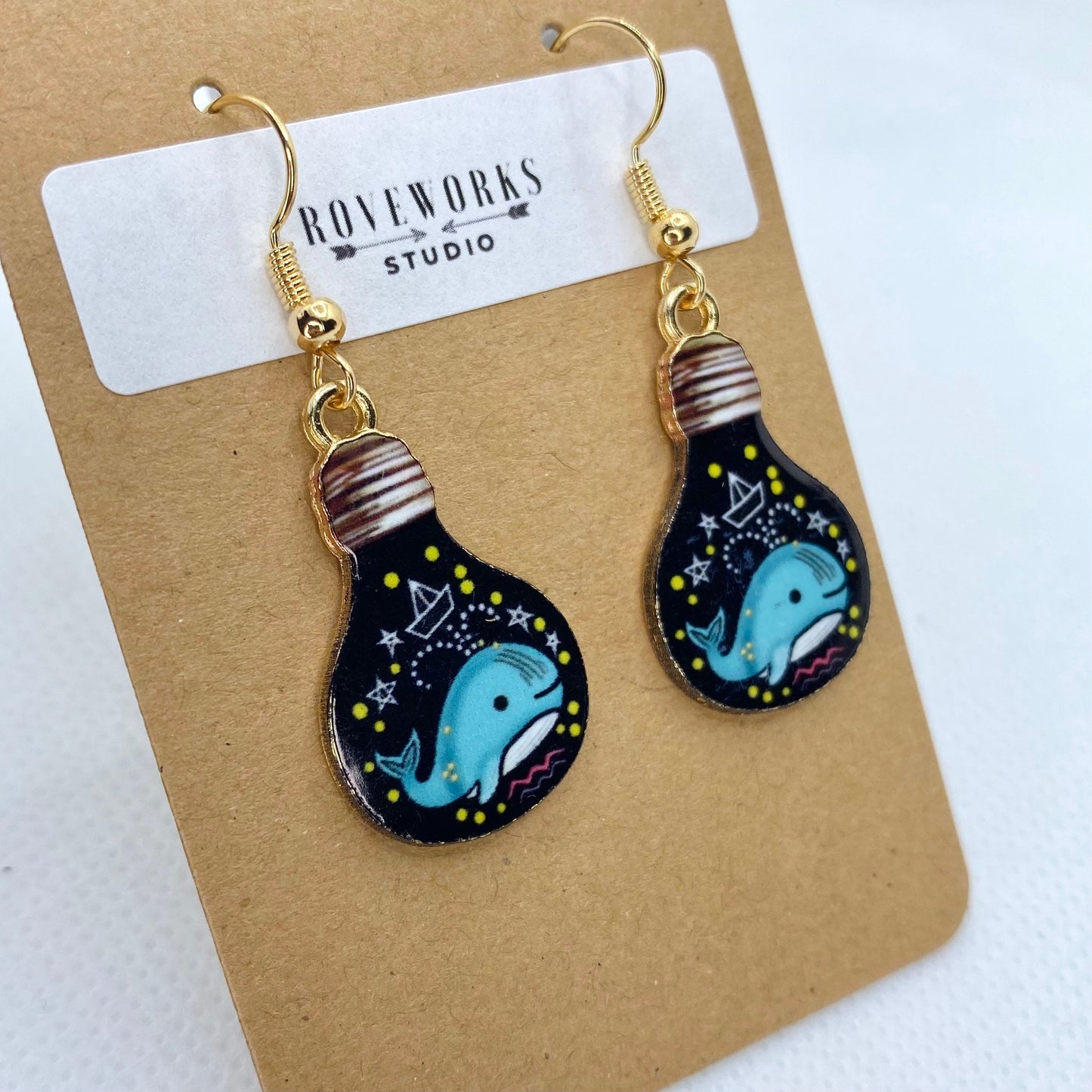 WHALES in LIGHTBULBS Earrings