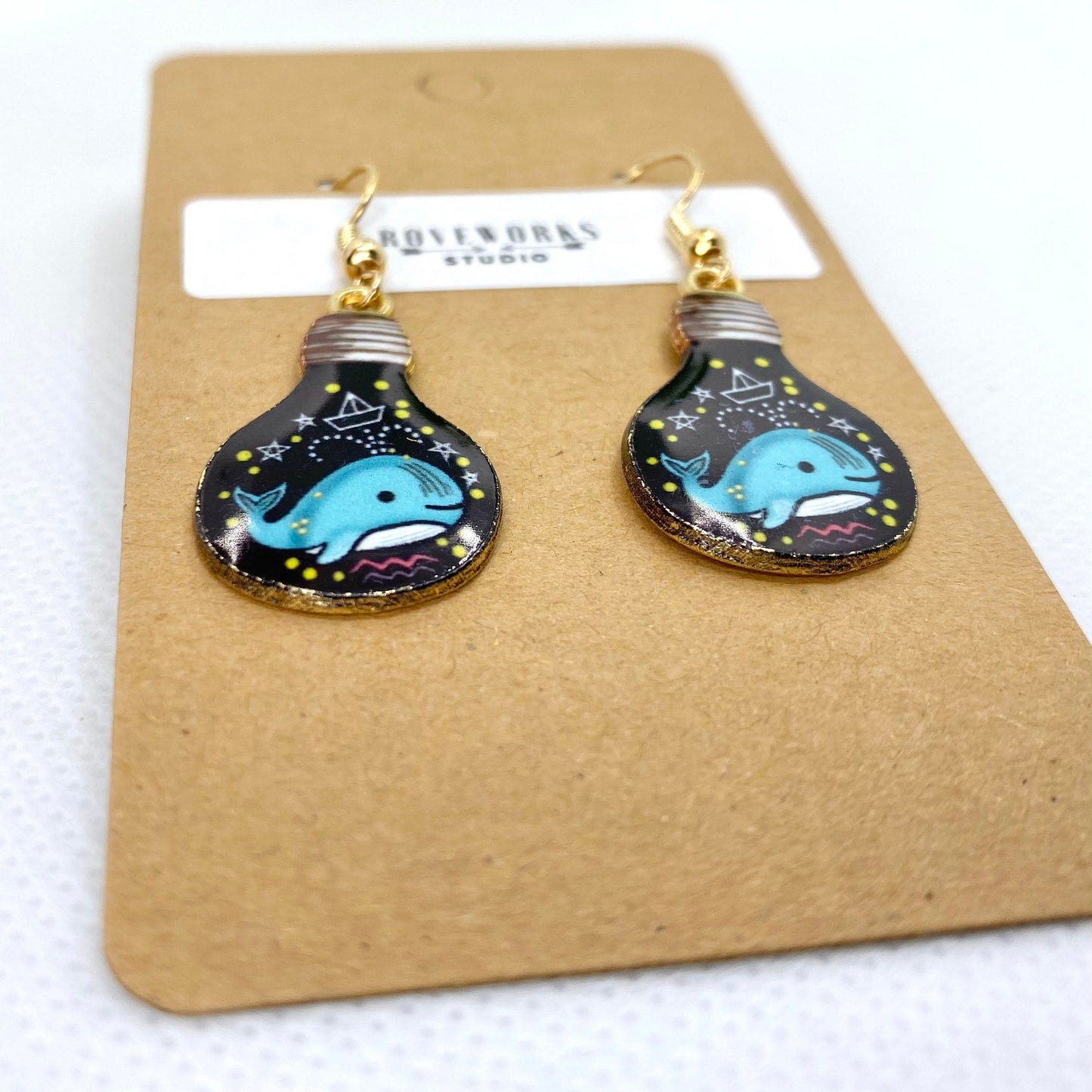 WHALES in LIGHTBULBS Earrings