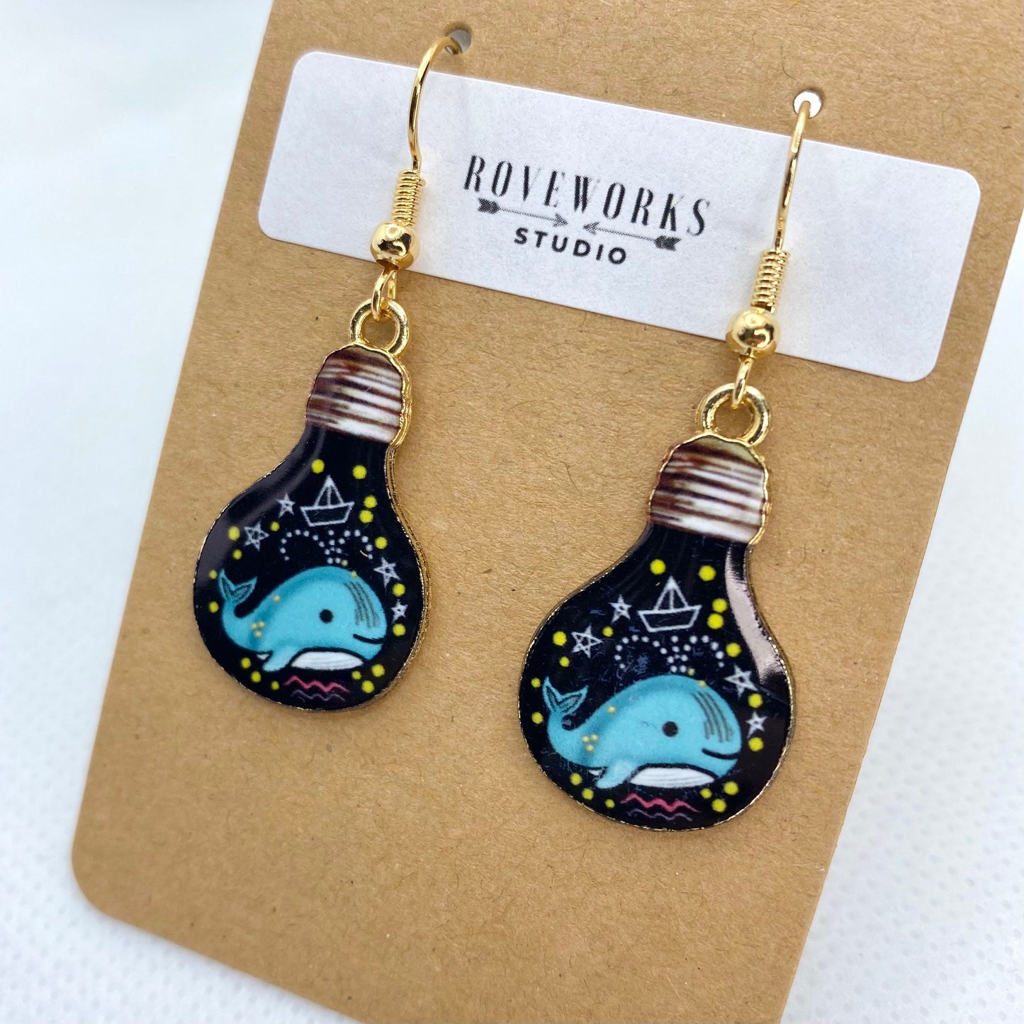 WHALES in LIGHTBULBS Earrings