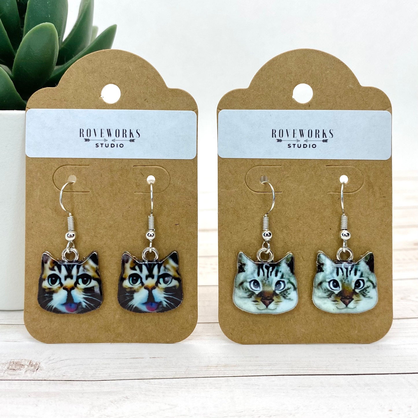 Tabby CAT FACE Earrings