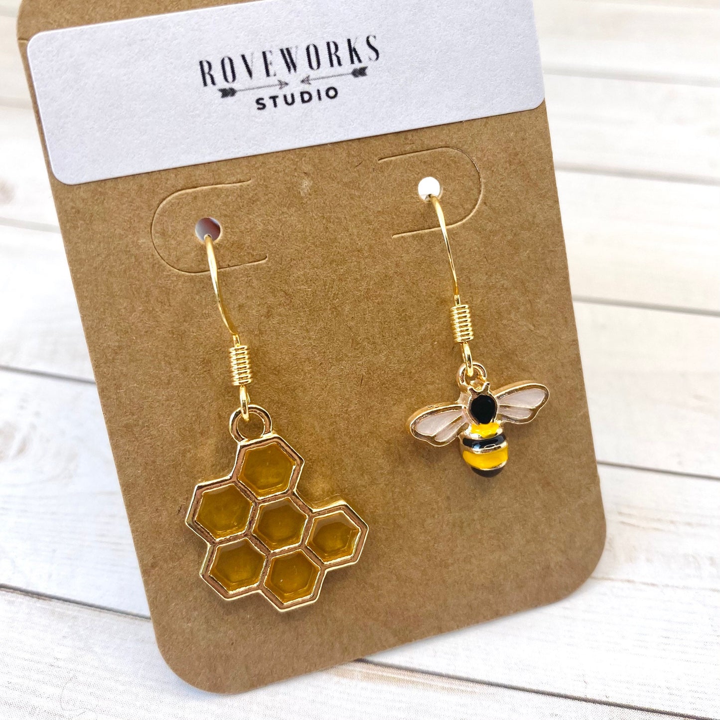 BEES & HONEYCOMBS Mismatched Earrings