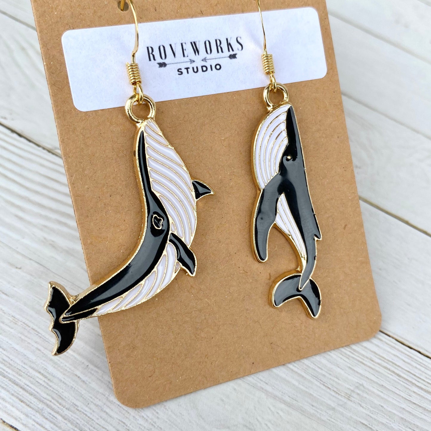 HUMPBACK WHALE Mismatched Earrings