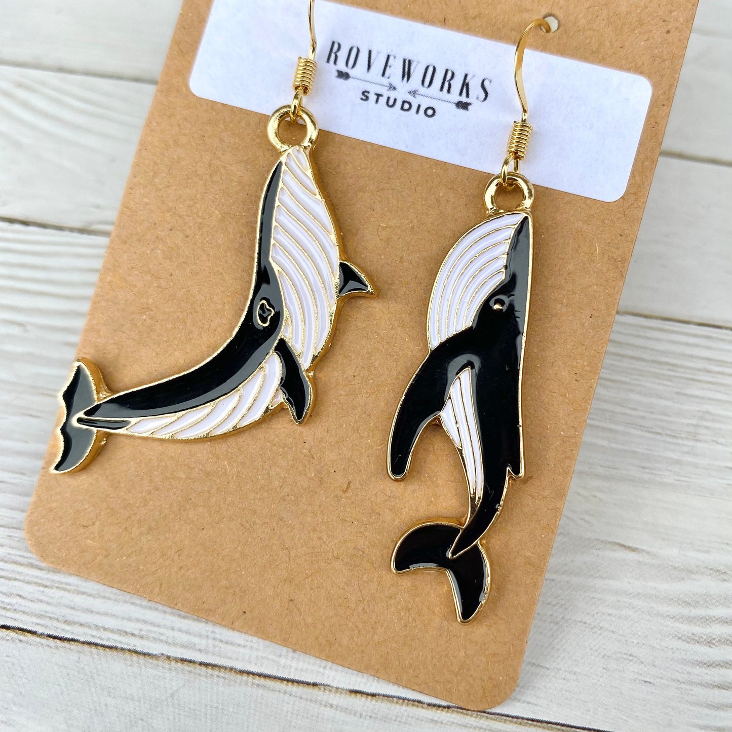 HUMPBACK WHALE Mismatched Earrings