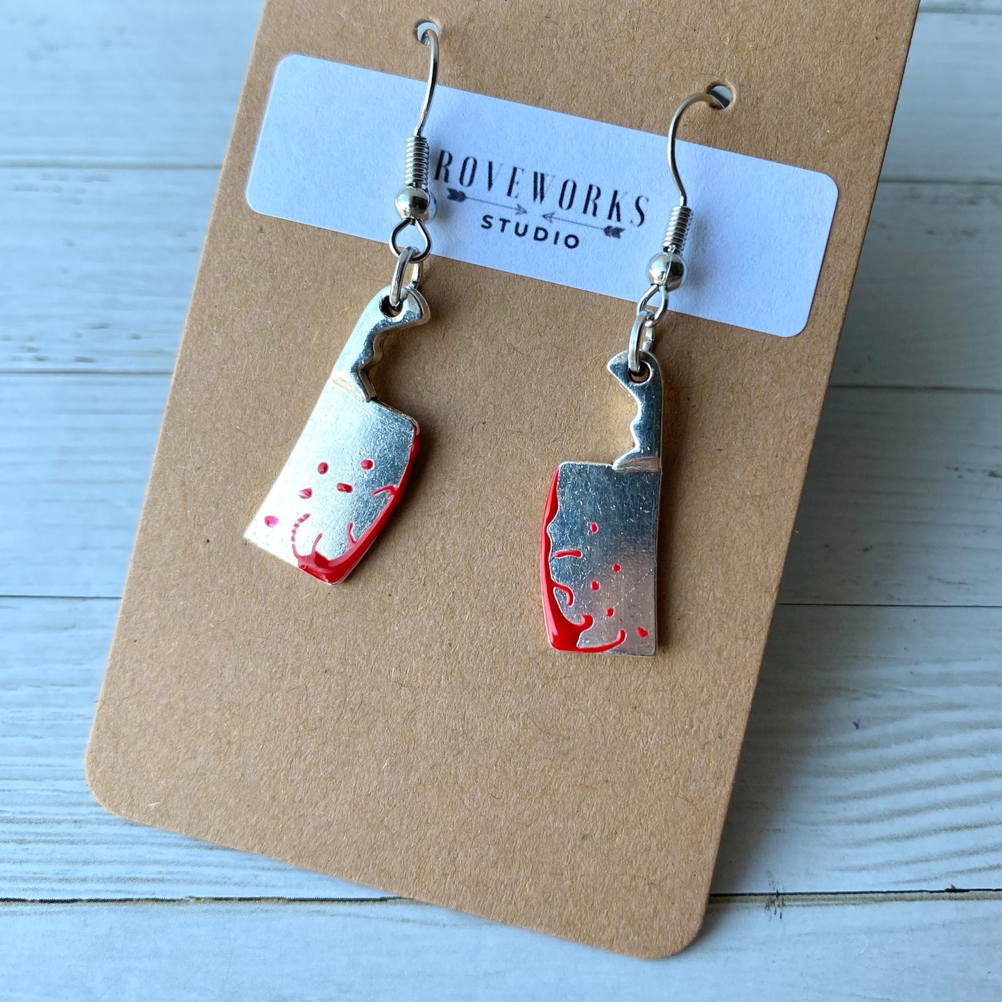 Bloody CLEAVER Knife Earrings