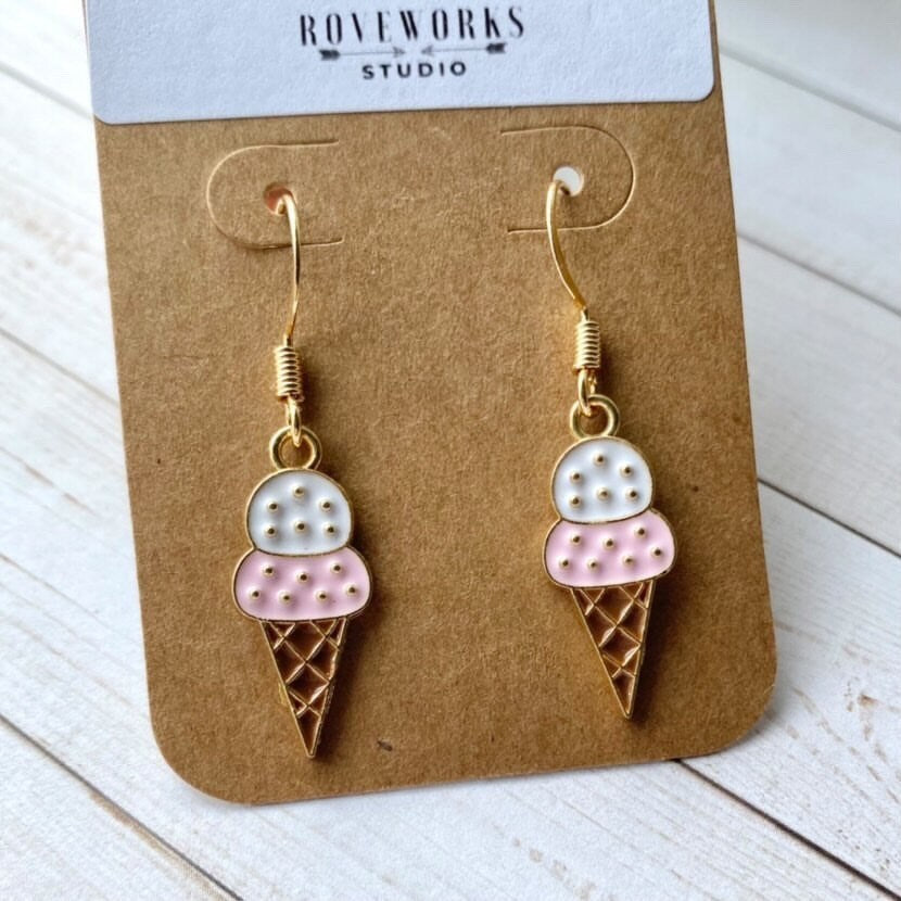 Little ICE CREAM CONE Earrings