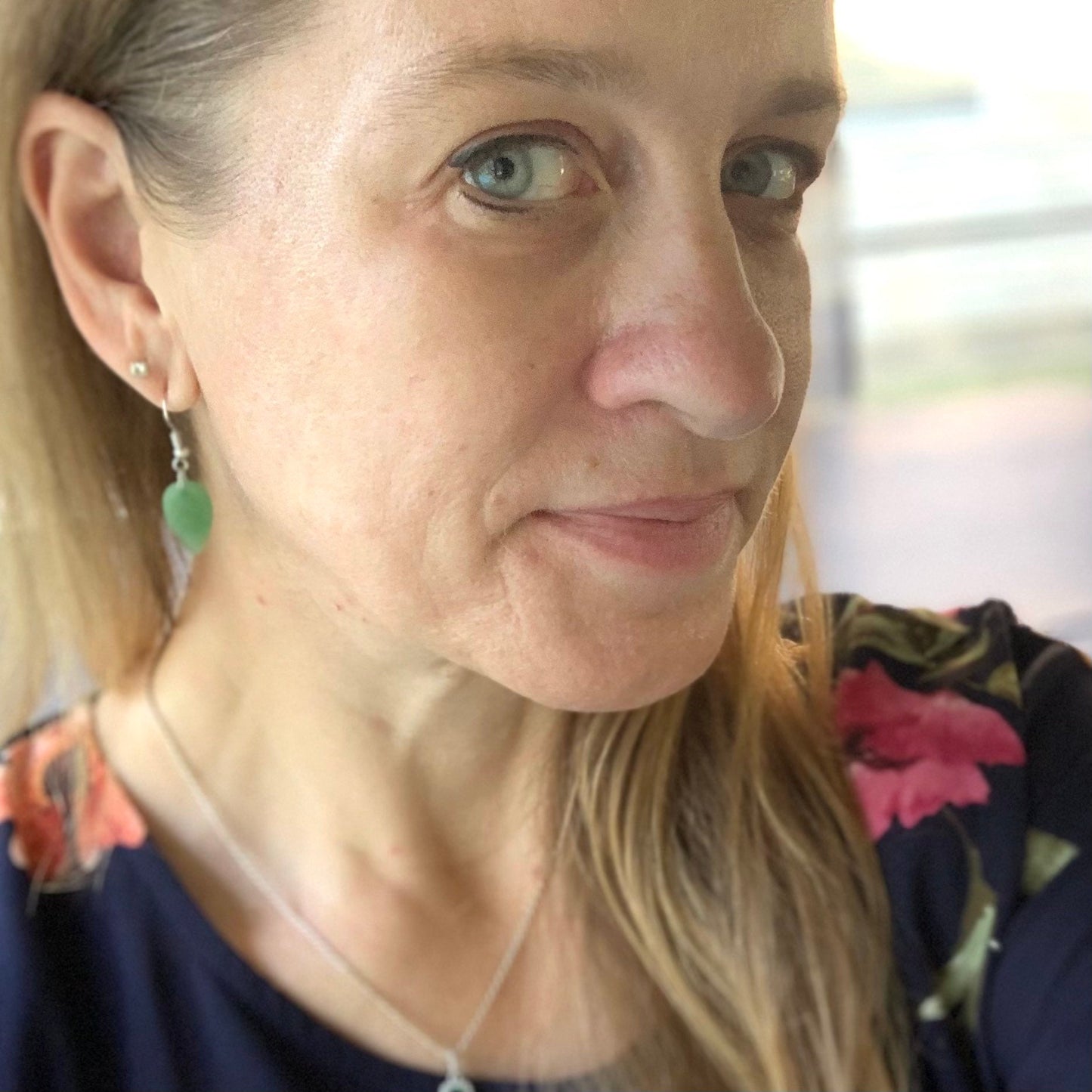 Small Green LEAF EARRINGS