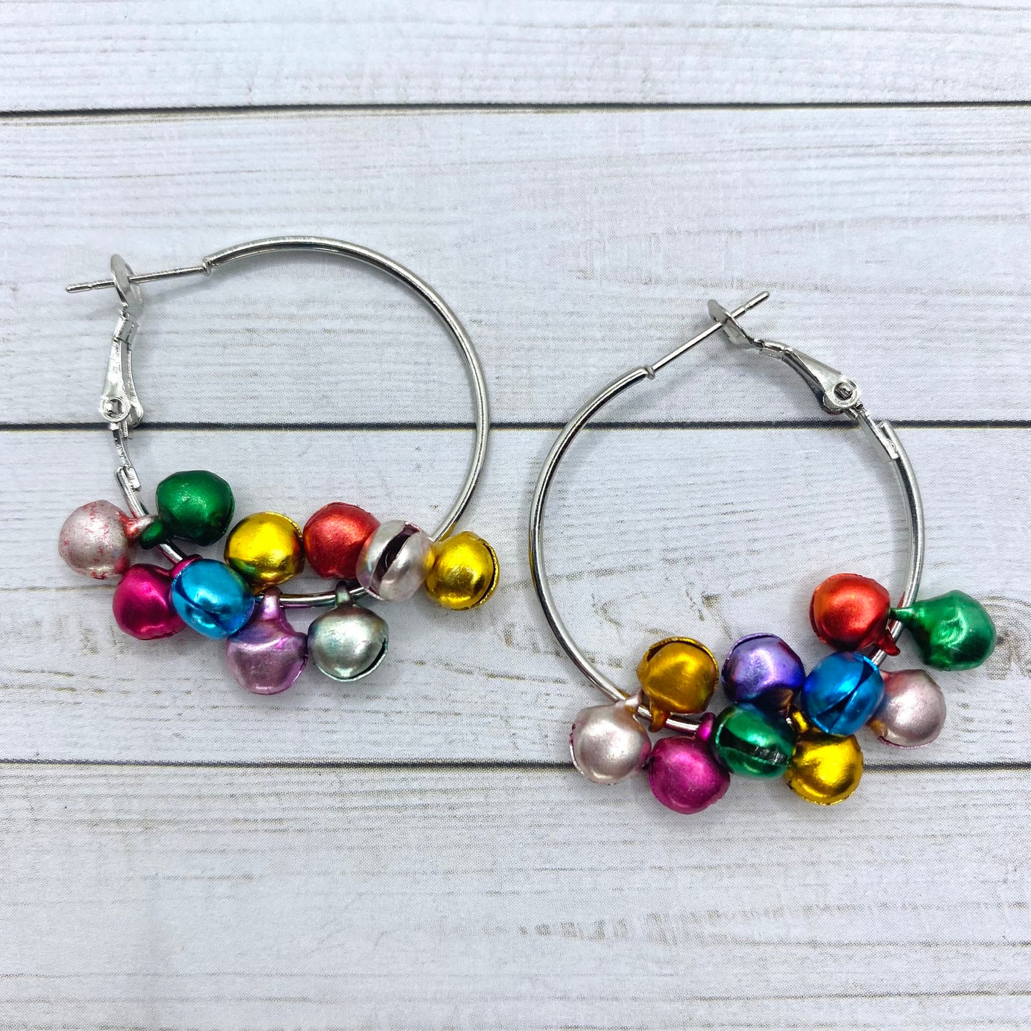 Mini CHRISTMAS BELLS On Hoops Earrings