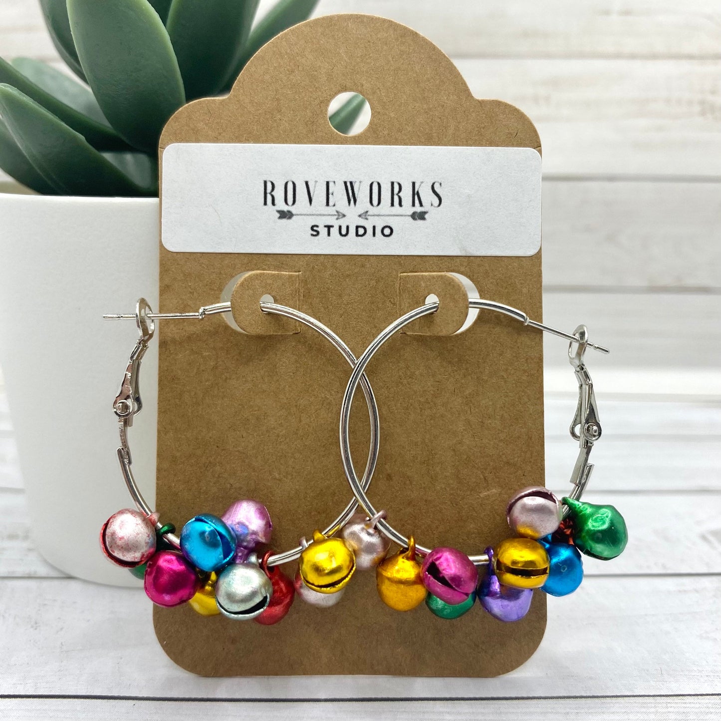 Mini CHRISTMAS BELLS On Hoops Earrings