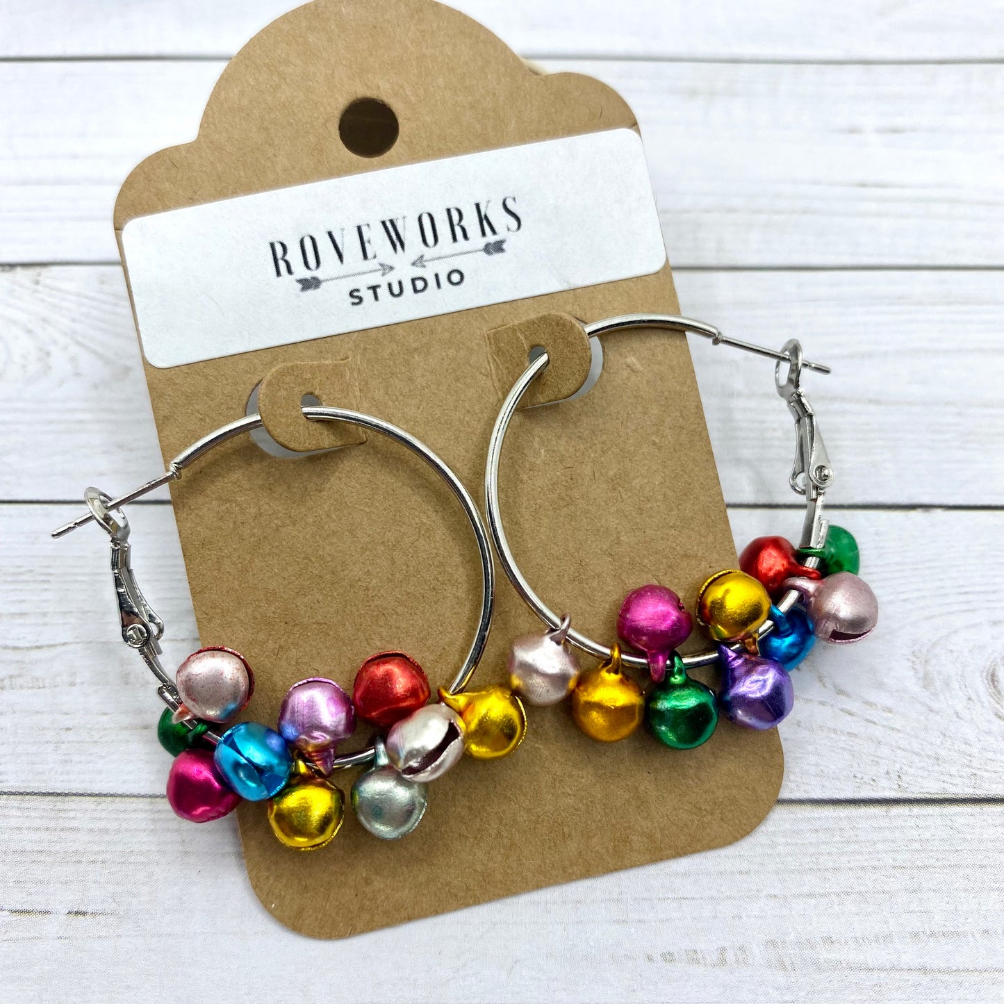 Mini CHRISTMAS BELLS On Hoops Earrings