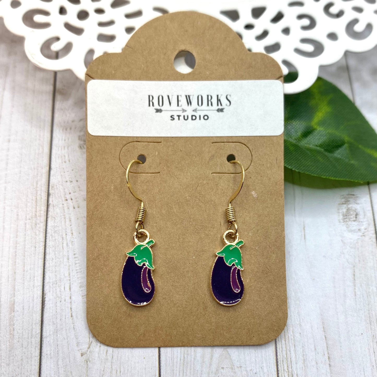 VEGETABLE EARRINGS - Eggplant & Peas