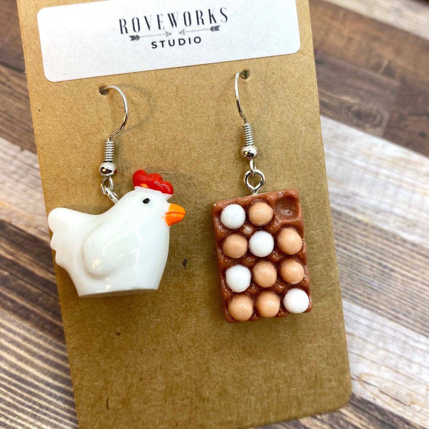 CHICKEN & EGGS Mismatched Earrings