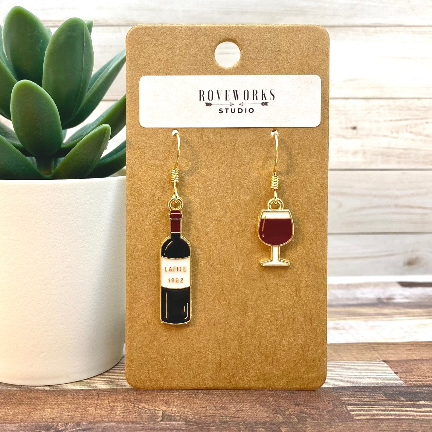 Mismatched Red WINE EARRINGS