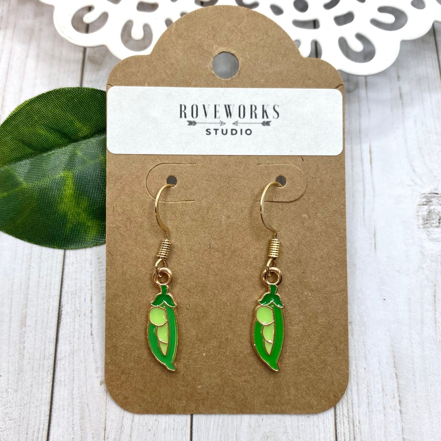 VEGETABLE EARRINGS - Eggplant & Peas