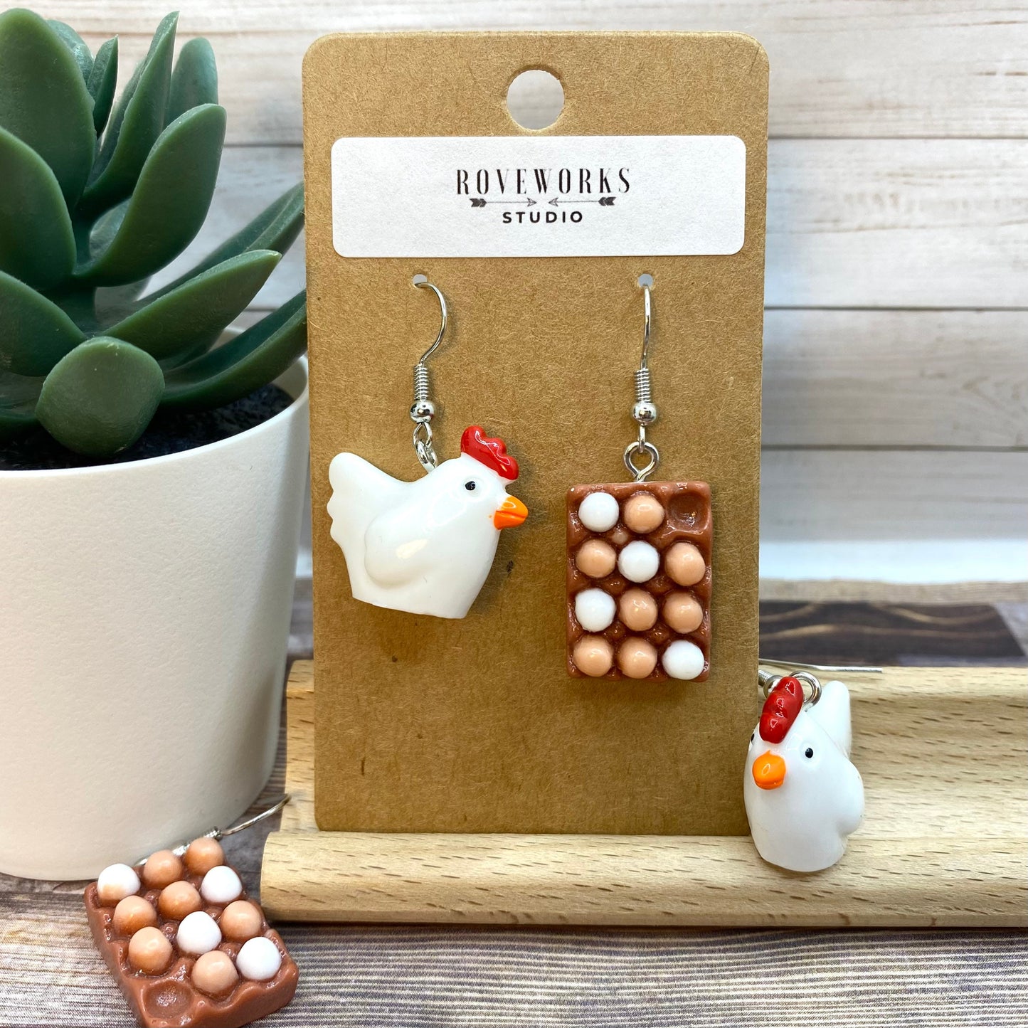 CHICKEN & EGGS Mismatched Earrings