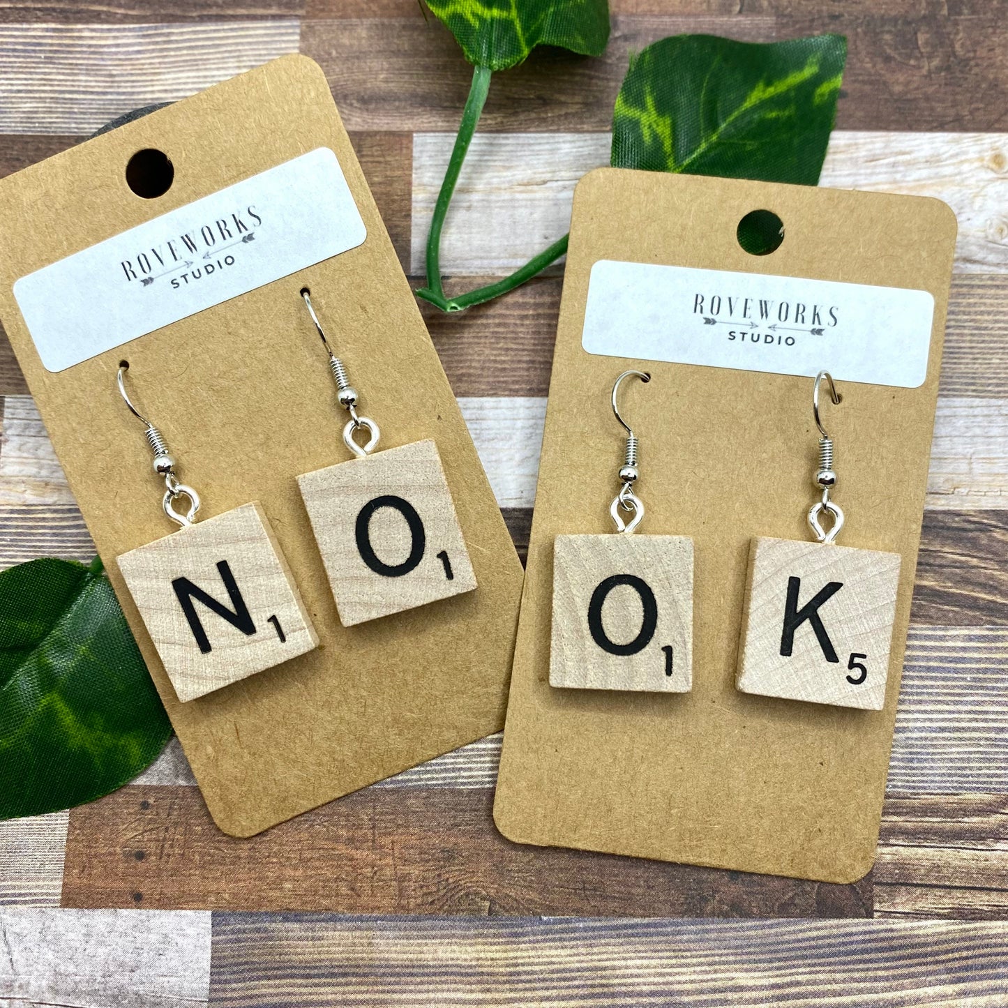 SCRABBLE TILE Word Earrings
