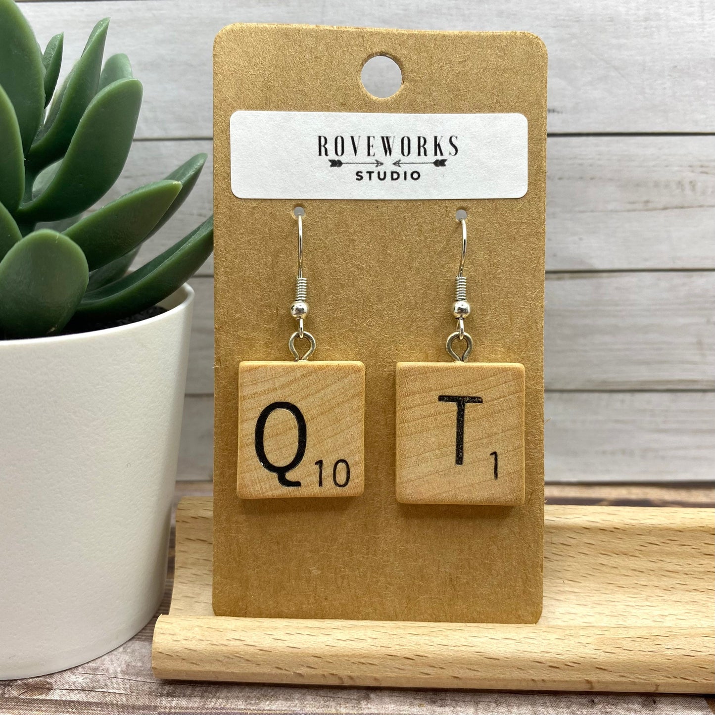 SCRABBLE TILE Word Earrings