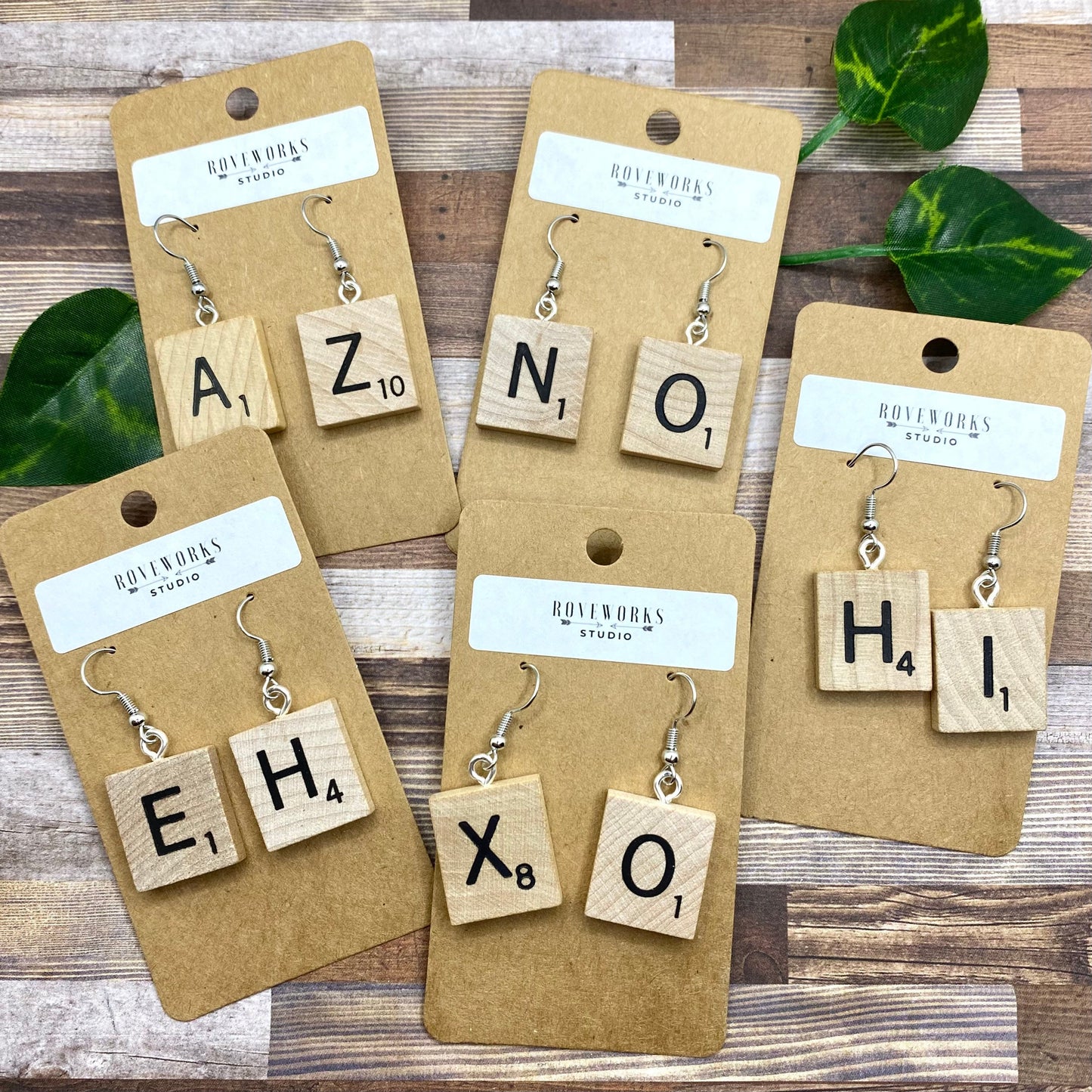 SCRABBLE TILE Word Earrings