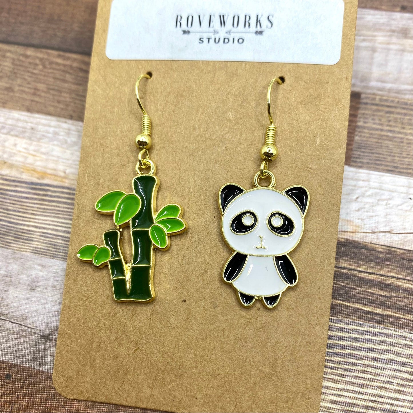 PANDA & BAMBOO Mismatched Earrings