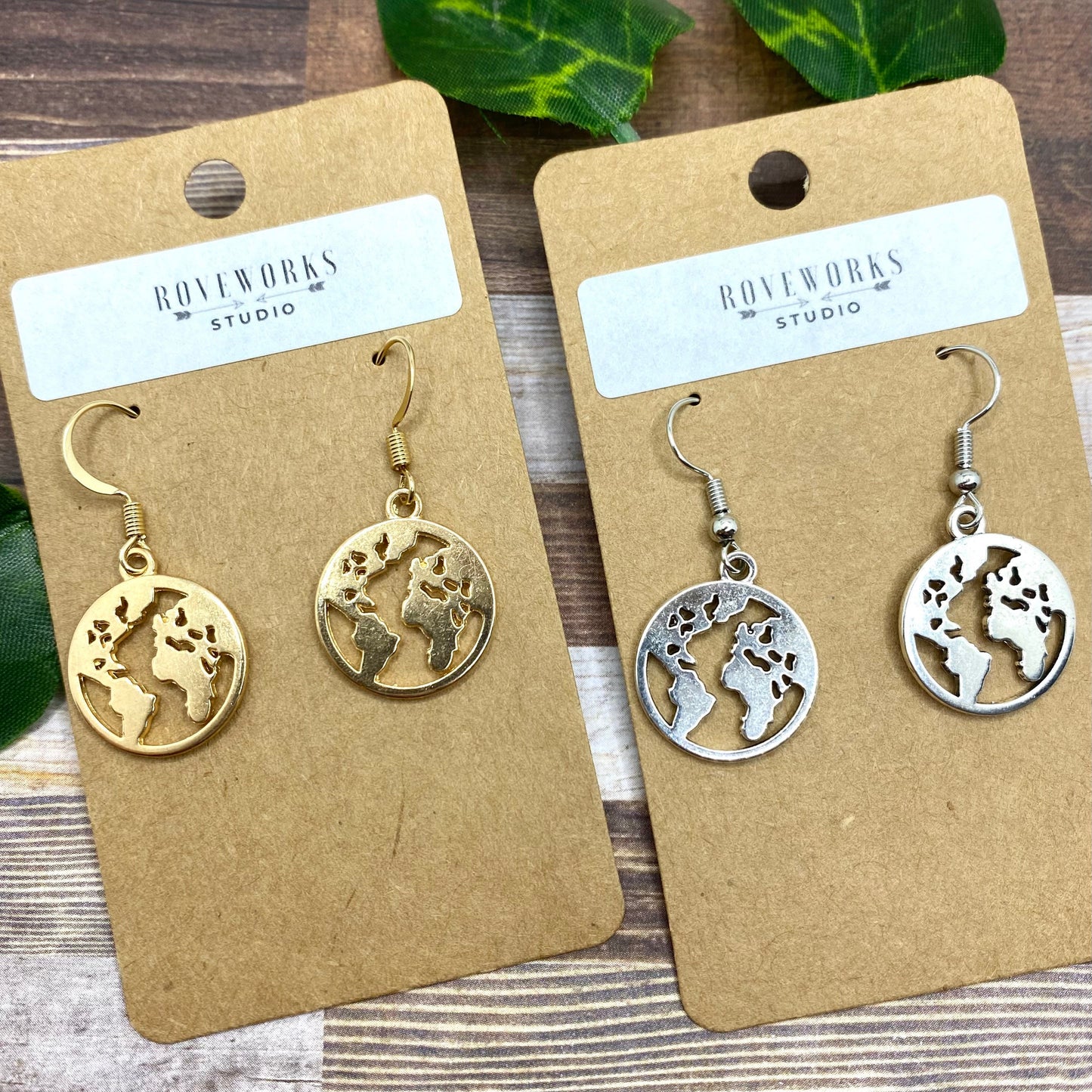 WORLD GLOBE Earth Day or Travel Earrings