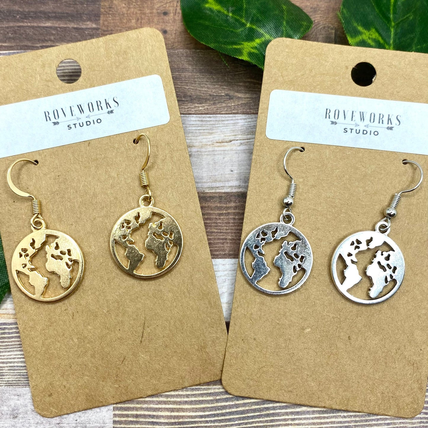 WORLD GLOBE Earth Day or Travel Earrings