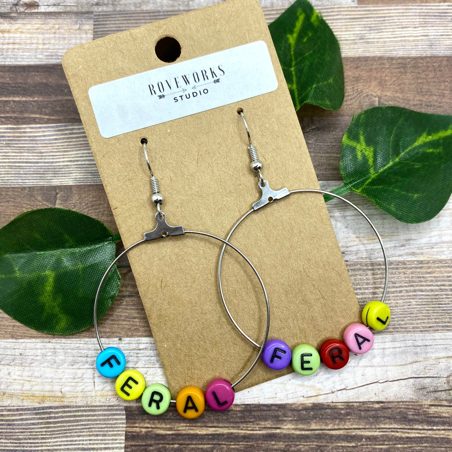 FERAL Word Earrings