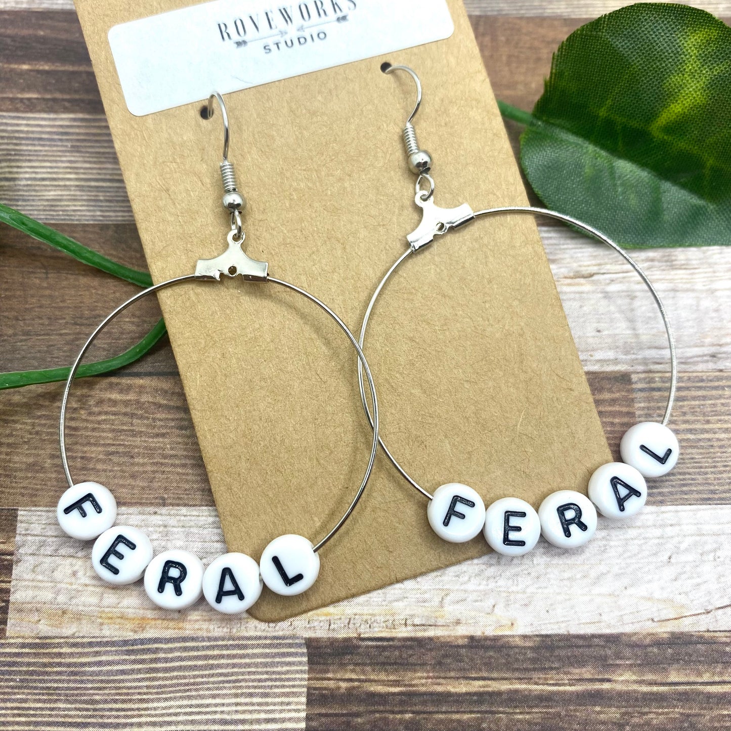 FERAL Word Earrings