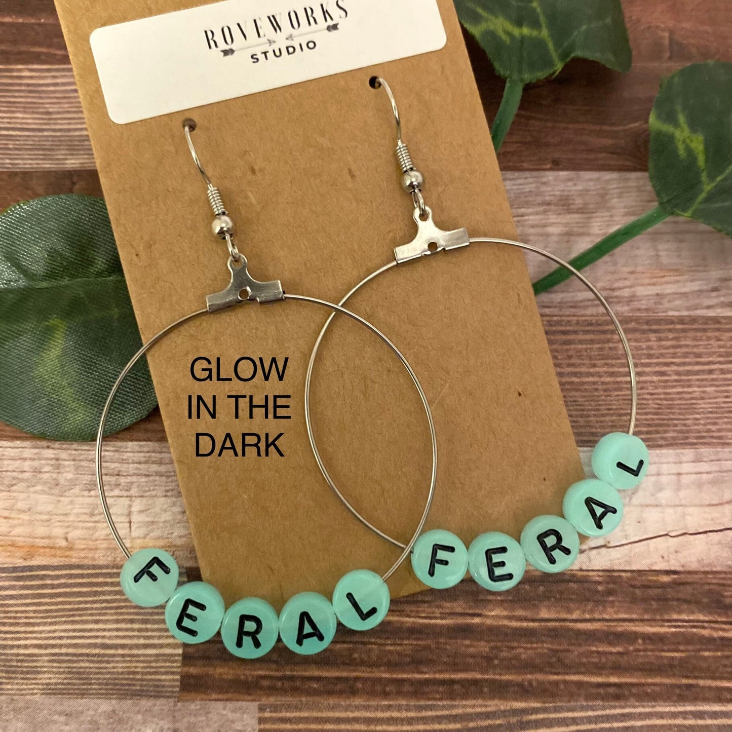 FERAL Word Earrings