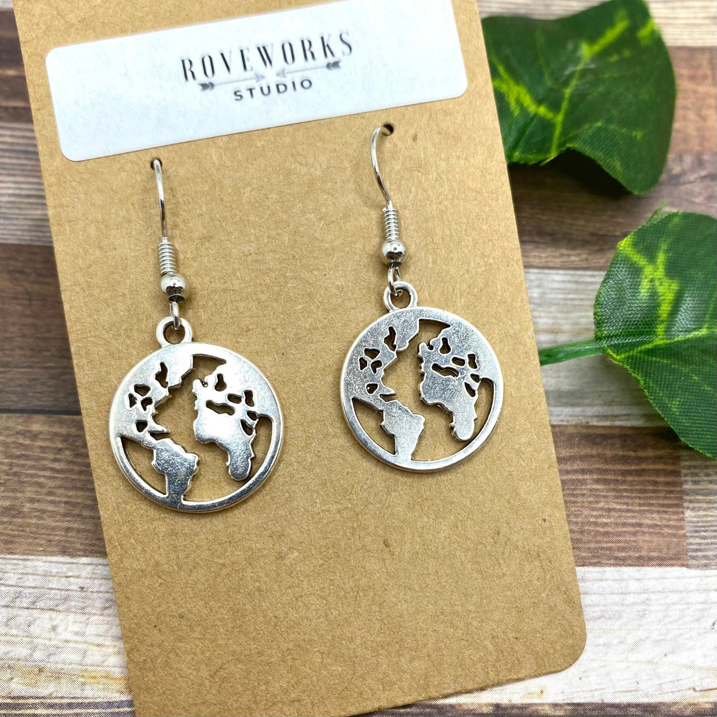 WORLD GLOBE Earth Day or Travel Earrings