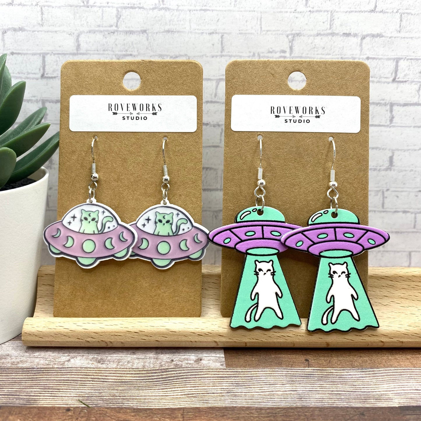 UFO Cat Abduction Earrings