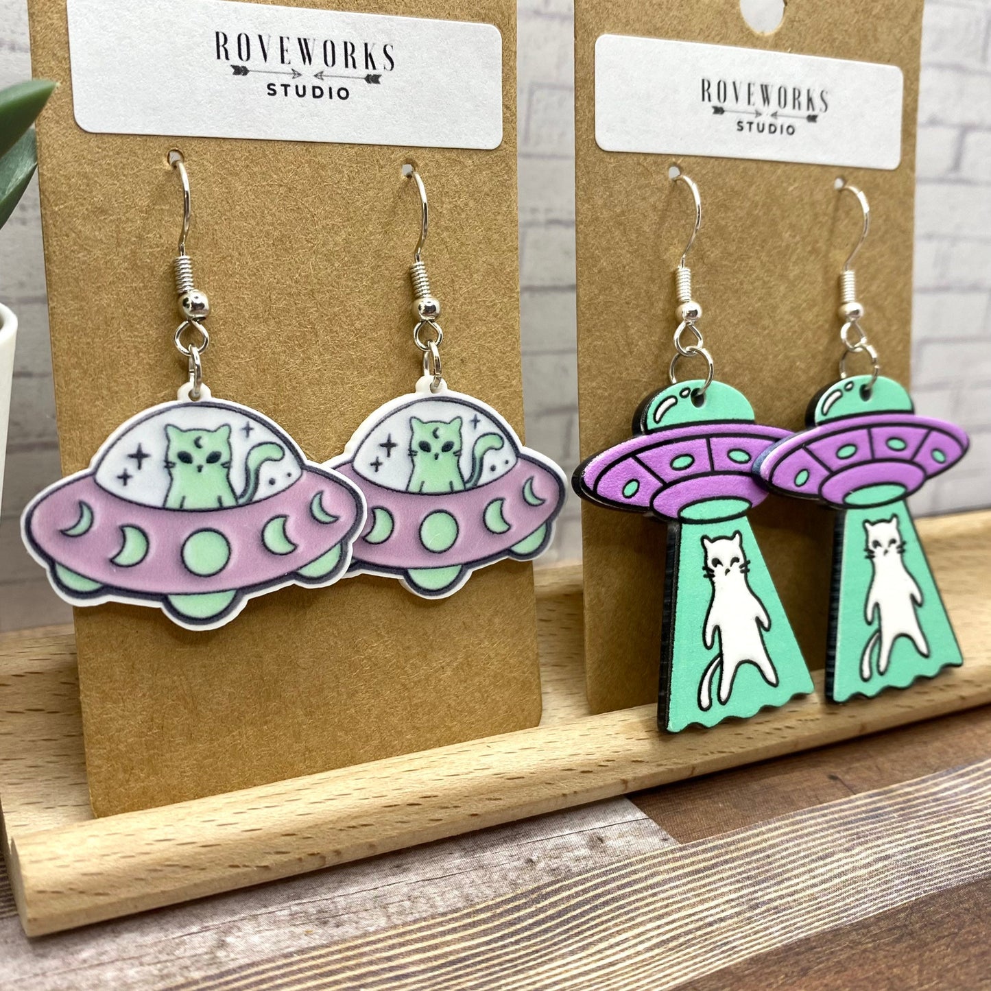 UFO Cat Abduction Earrings