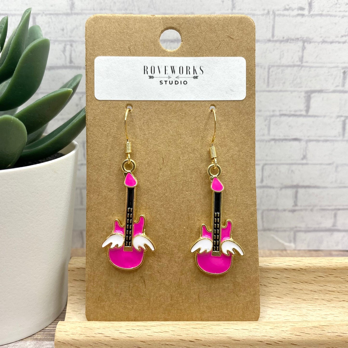 Pink GUITAR Earrings